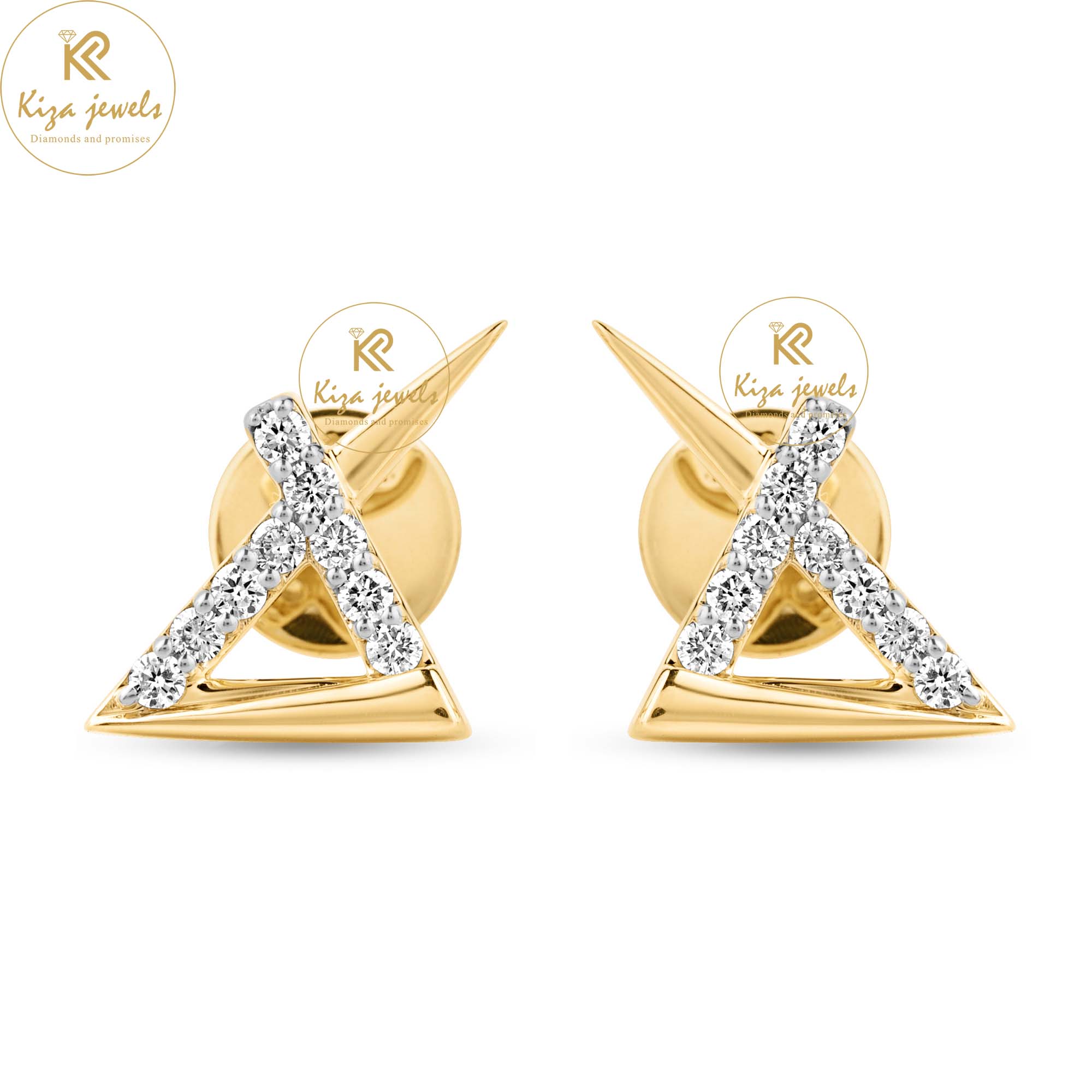 0.216 TDW Round Cut Diamond Stud Earring