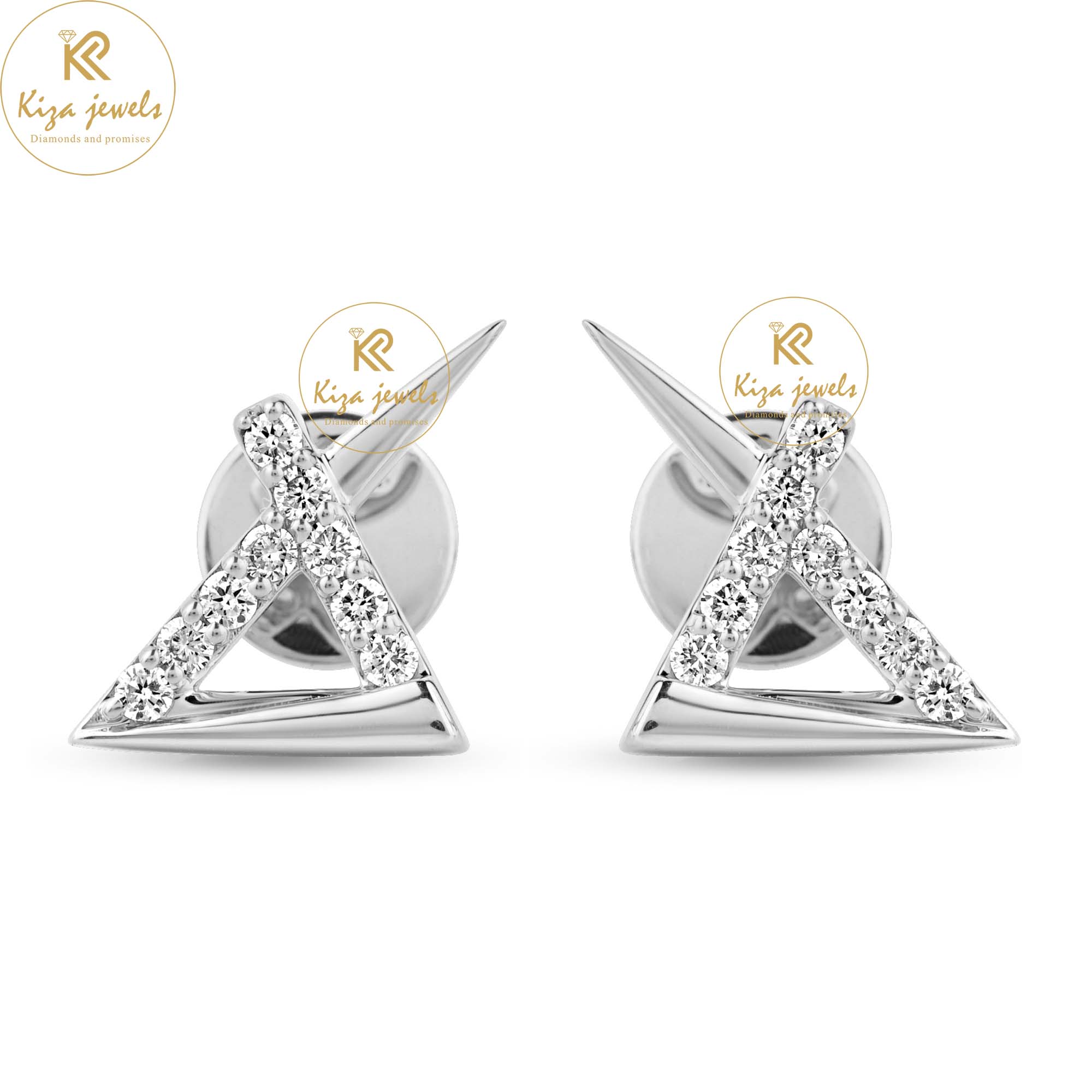 0.216 TDW Round Cut Diamond Stud Earring