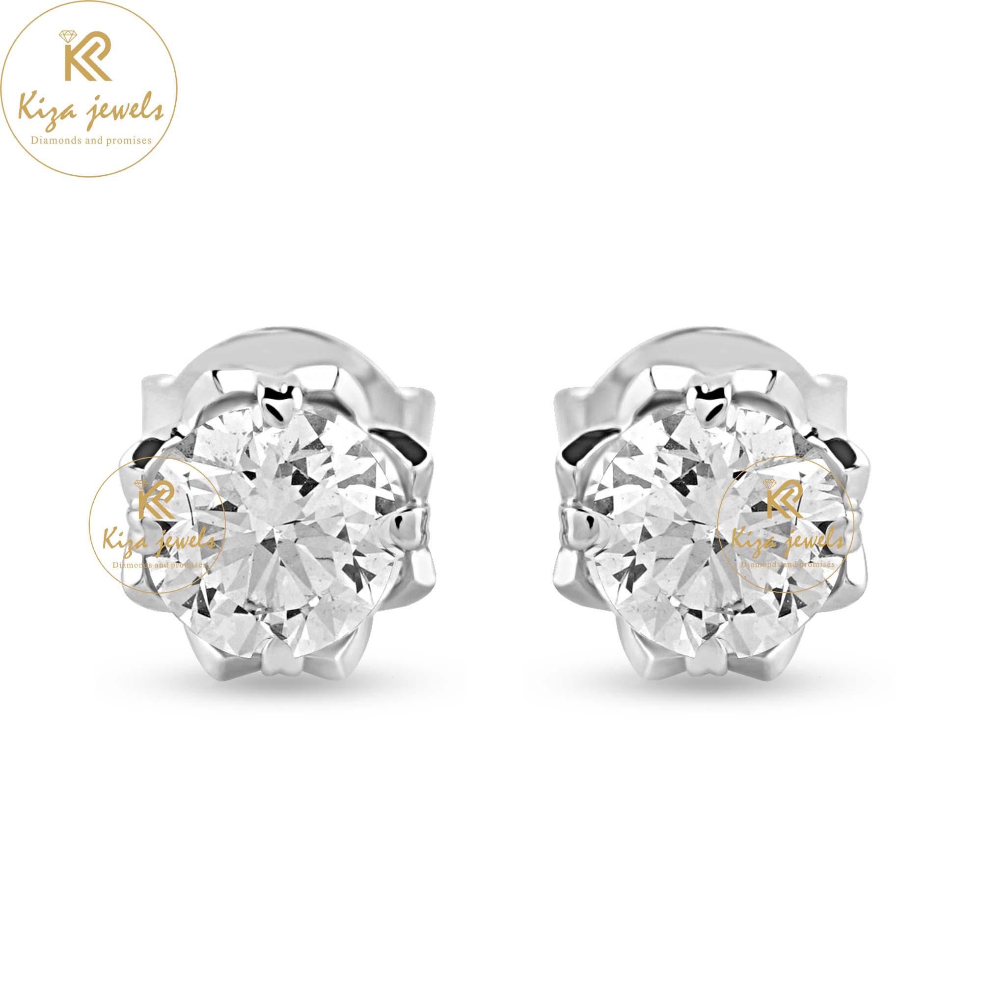 1.00 TDW Round Cut Diamond Stud Earring