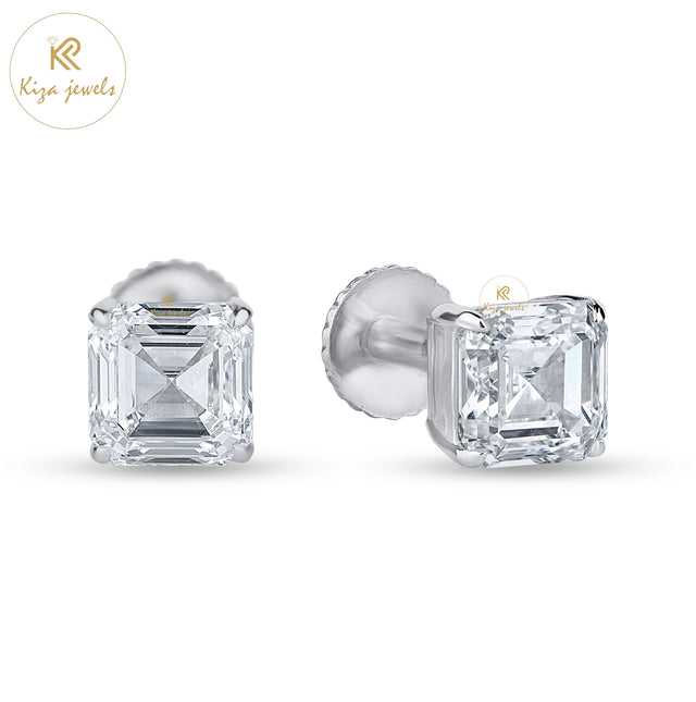 1.60 TDW Asscher Cut Diamond Stud Earring