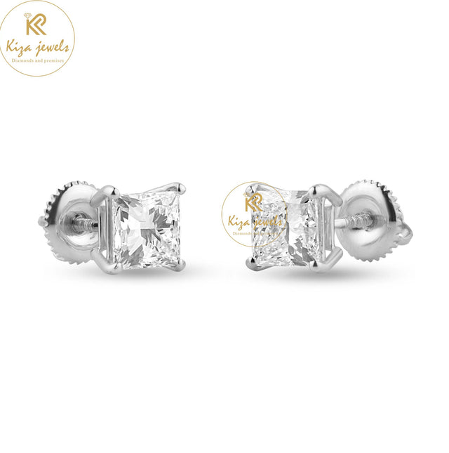 0.55 TDW Princess Cut Diamond Stud Earring