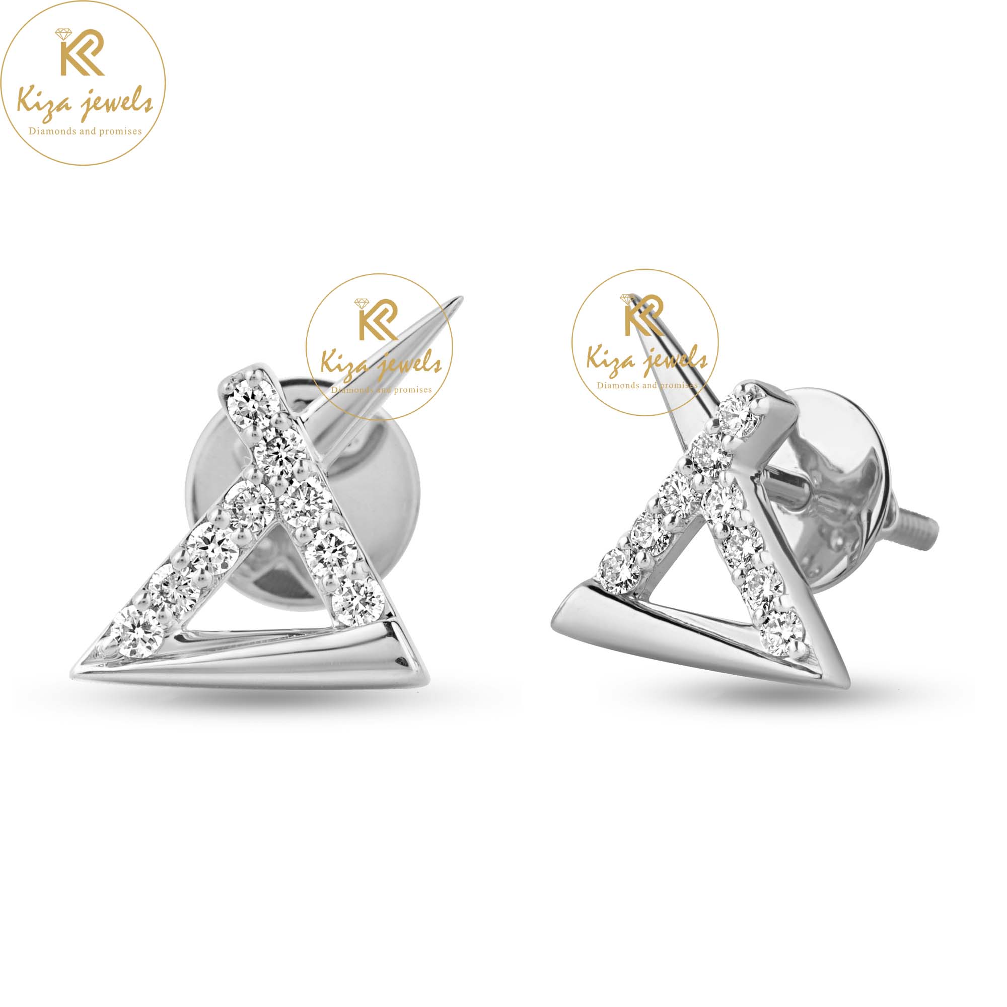 0.216 TDW Round Cut Diamond Stud Earring