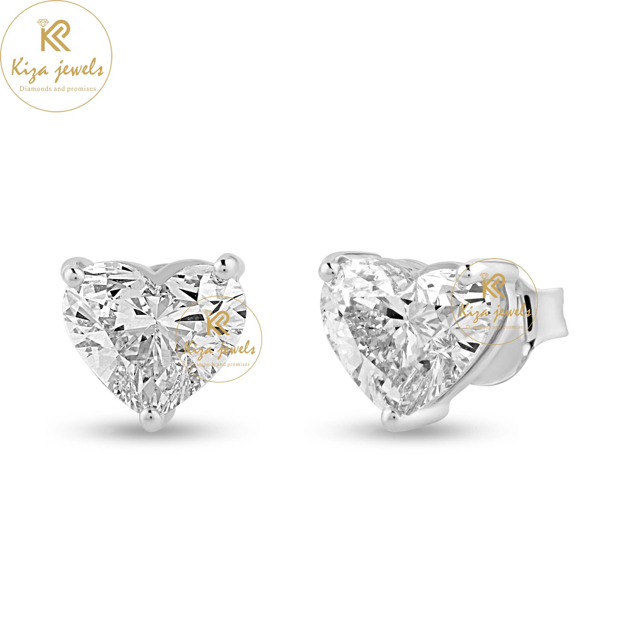 1.40 TDW Heart Cut Diamond Stud Earring