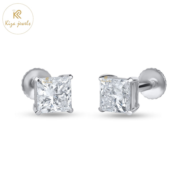 0.20 TDW Princess Cut Diamond Stud Earring