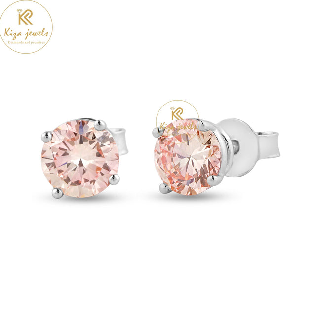 1.64 TDW F.P.Round Cut Diamond Stud Earring