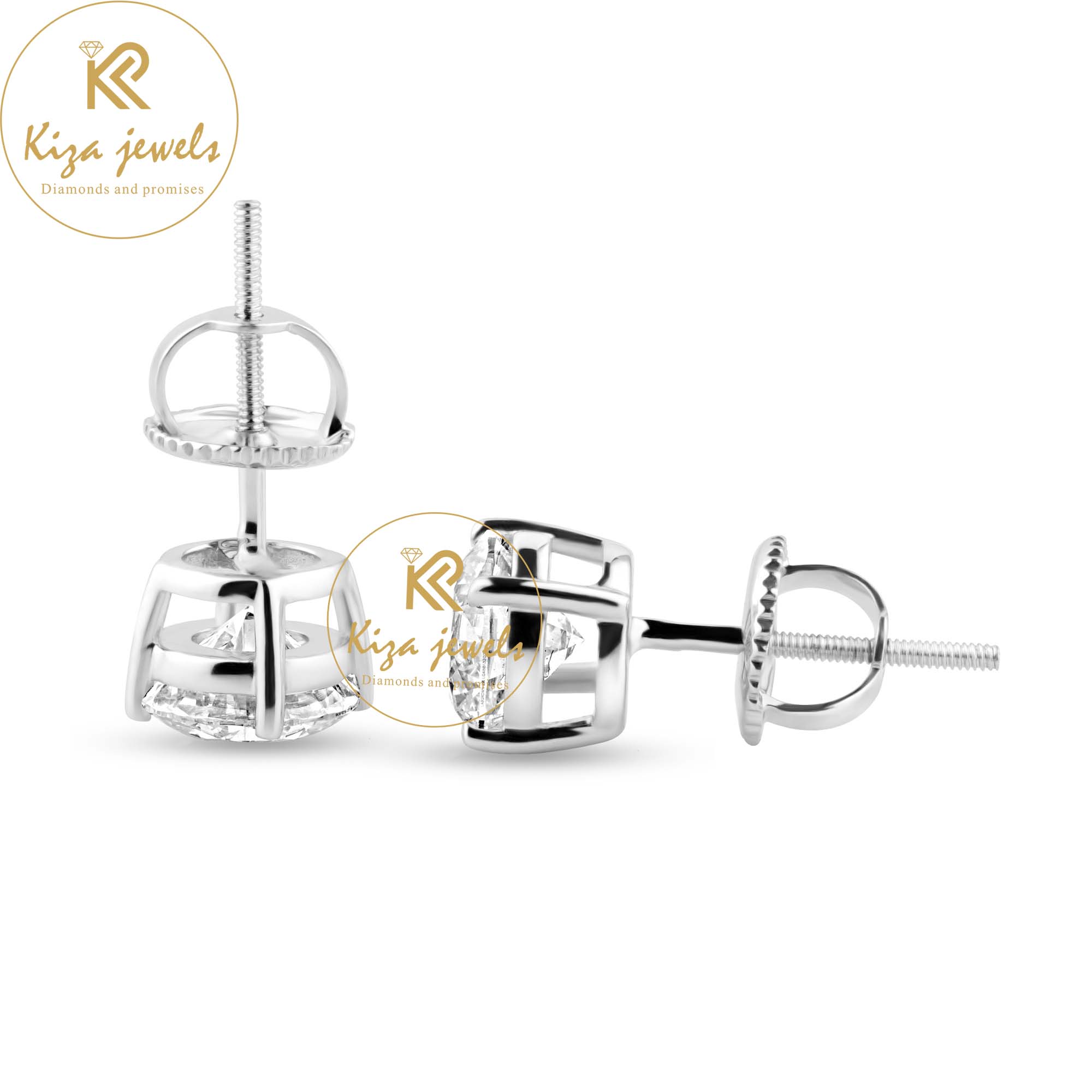 1.07 TDW Round Cut Diamond Stud Earring