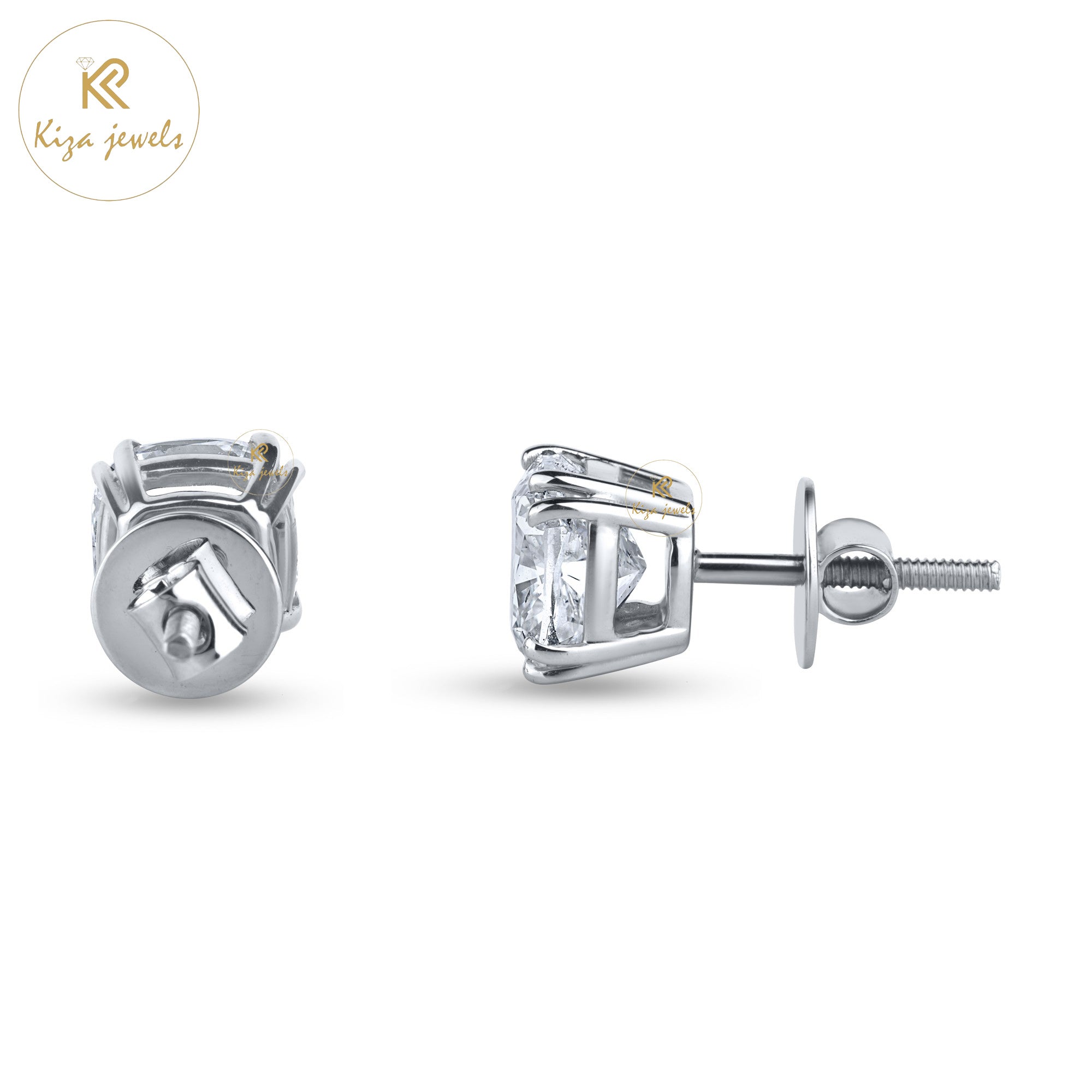 2.24 TDW Cushion Cut Diamond Stud Earring