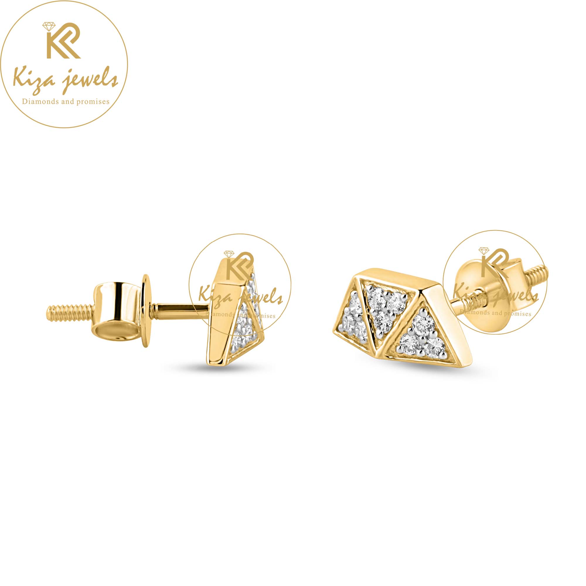 0.216 TDW Round Cut Diamond Stud Earring