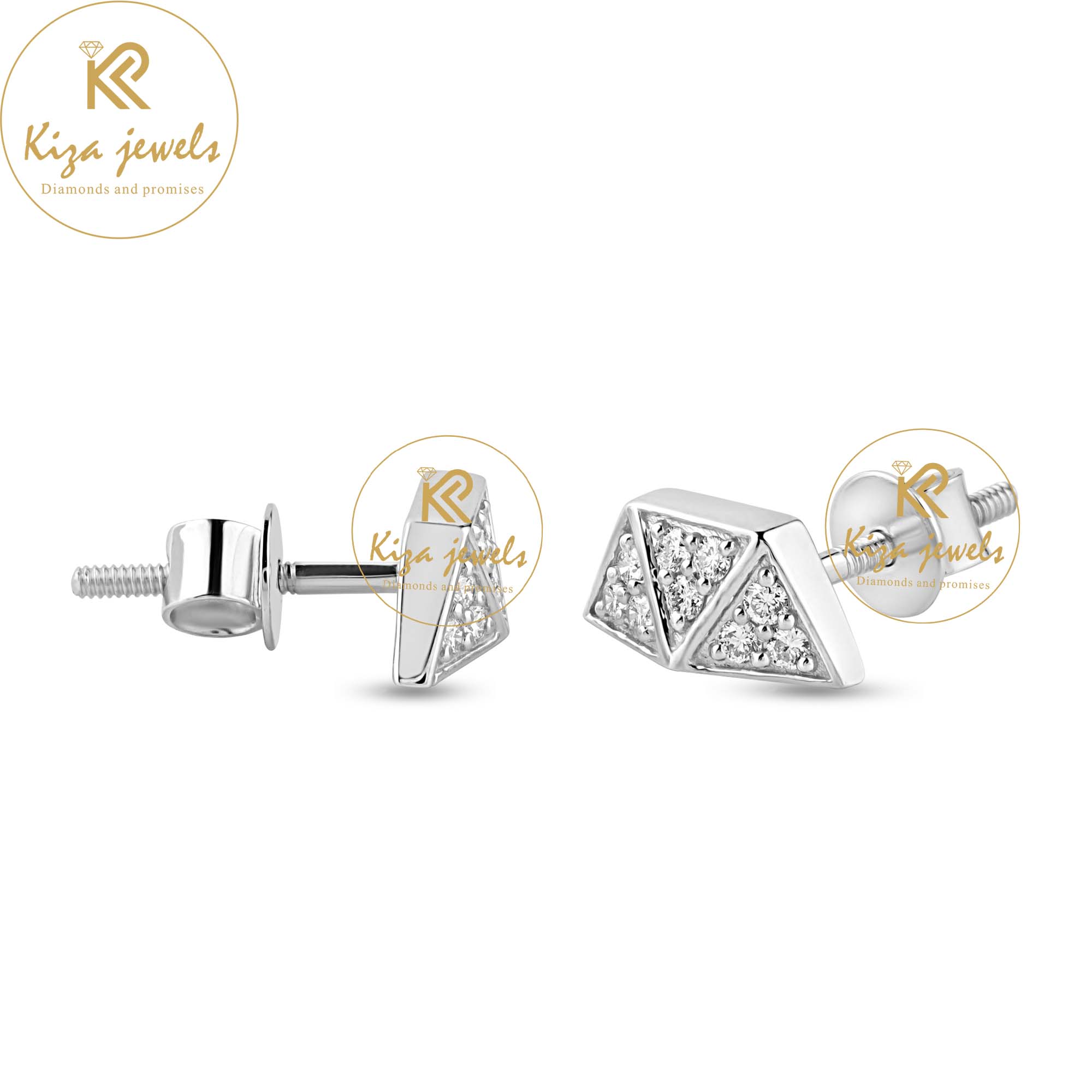 0.216 TDW Round Cut Diamond Stud Earring