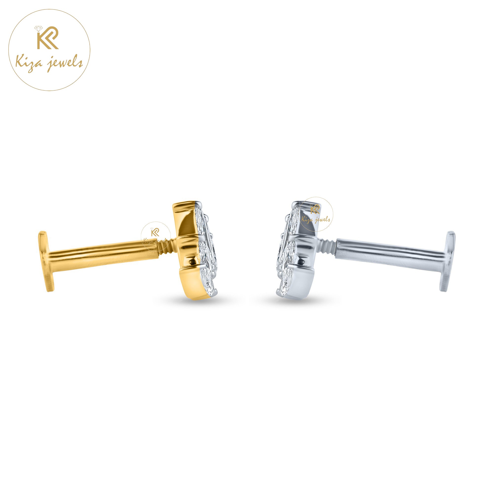 0.33 TDW Marquise Cut Diamond Stud Earring