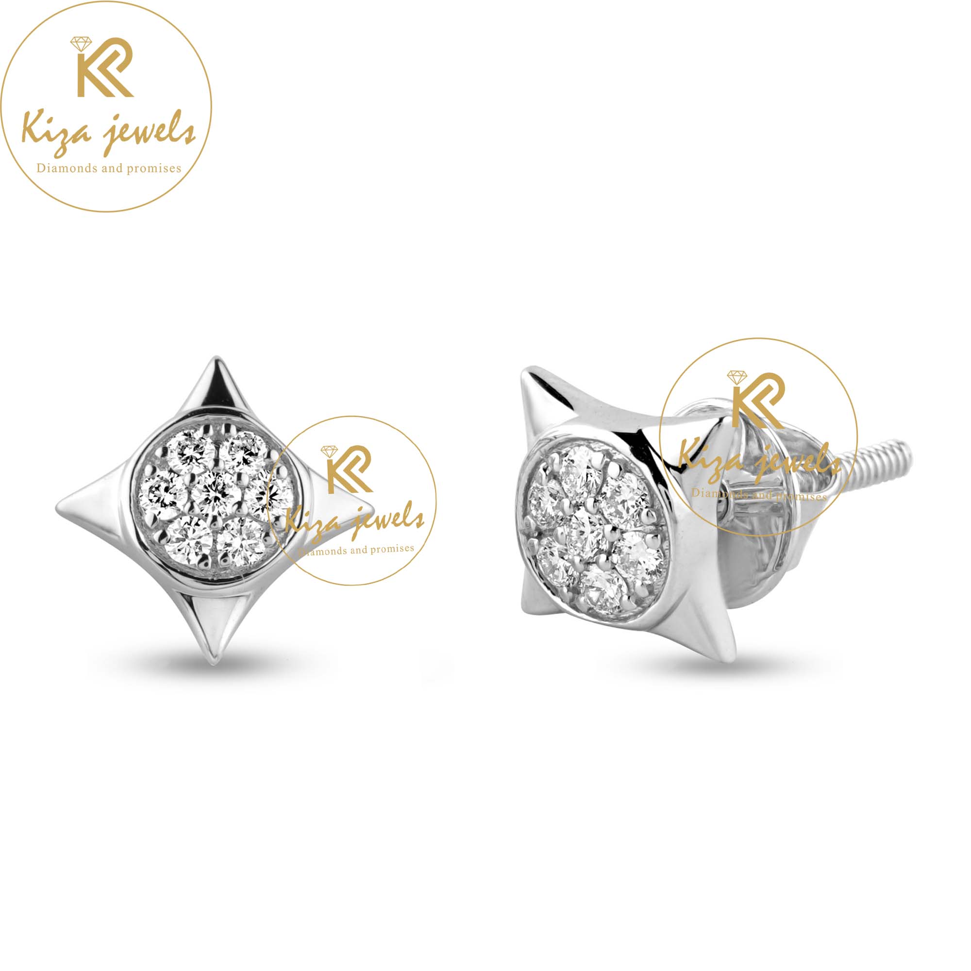 0.196 TDW Round Cut Diamond Stud Earring