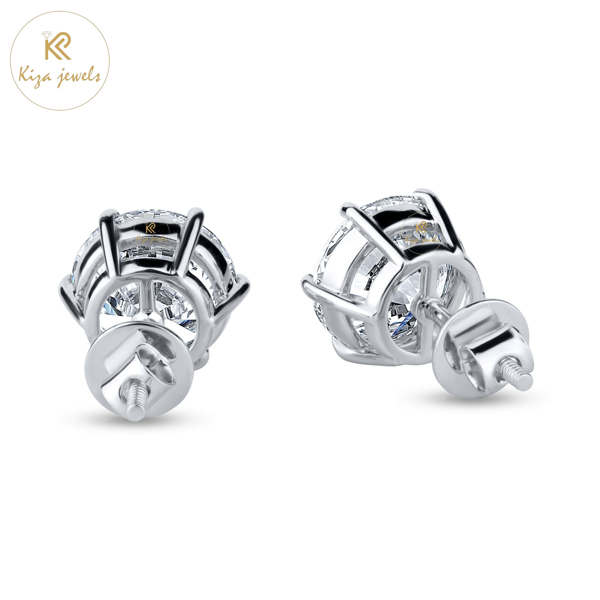 2.38 TDW Round Cut Diamond Stud Earring