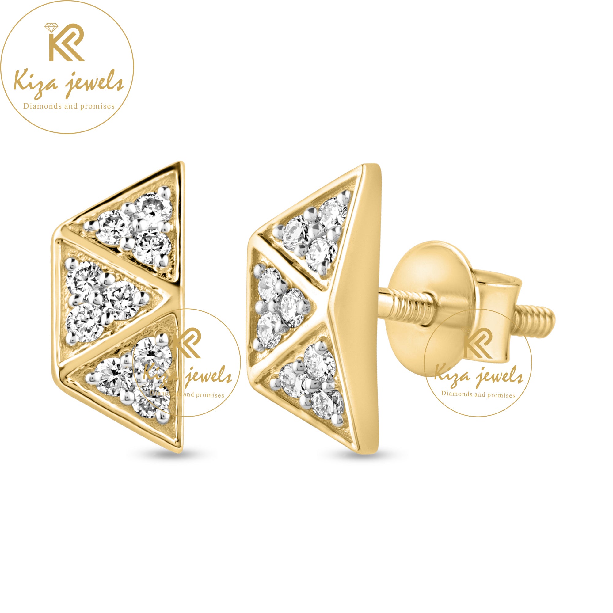 0.216 TDW Round Cut Diamond Stud Earring