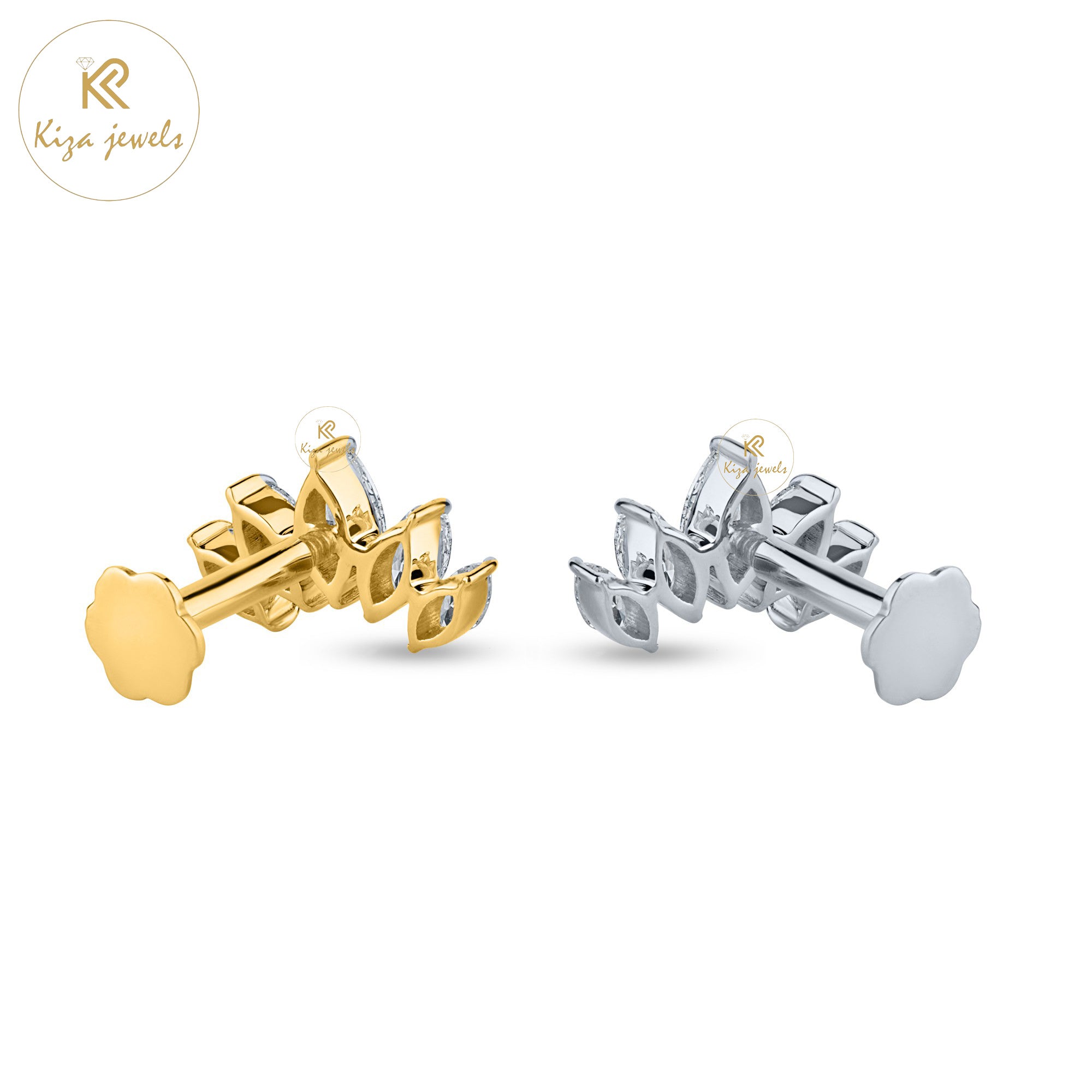 0.33 TDW Marquise Cut Diamond Stud Earring