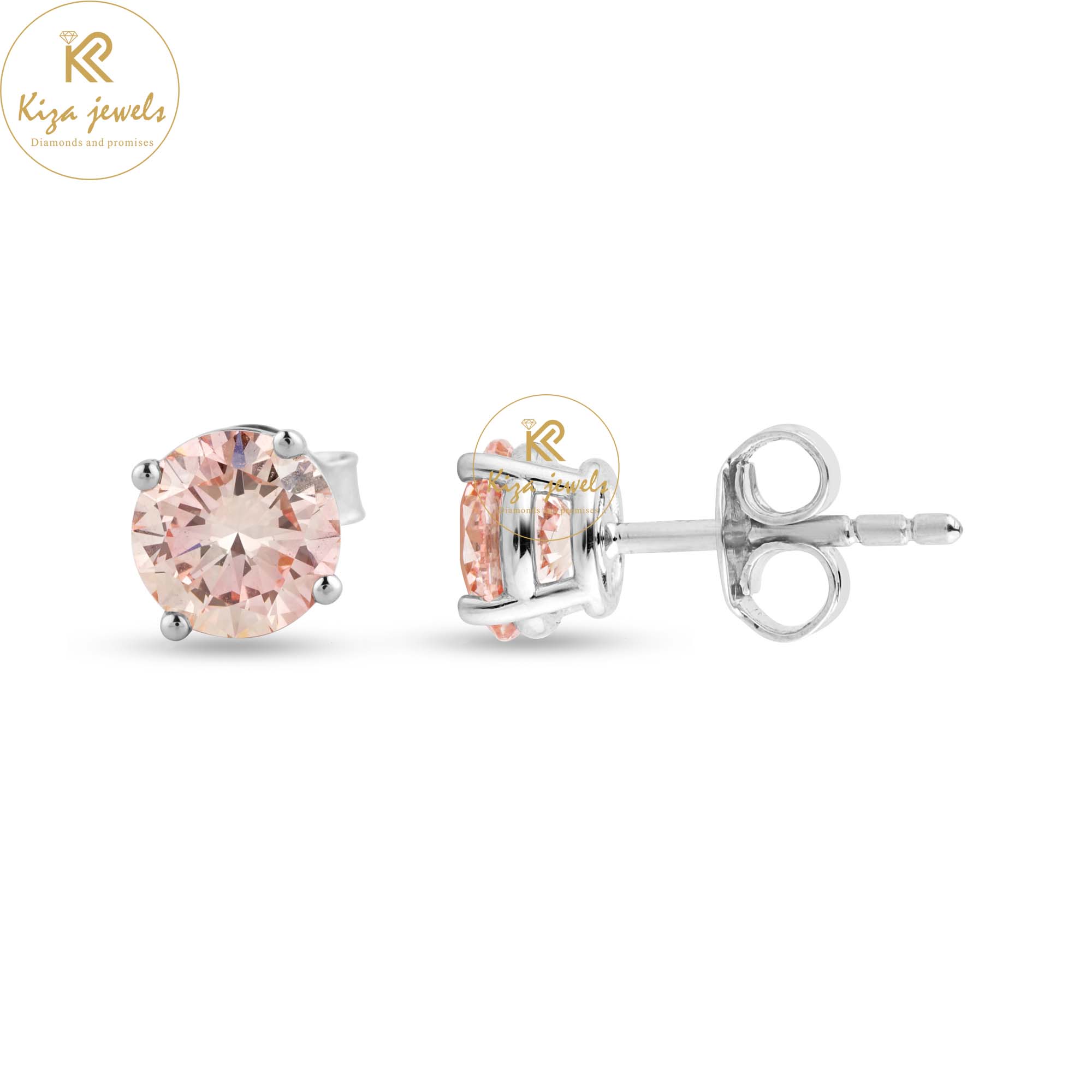 1.64 TDW F.P.Round Cut Diamond Stud Earring