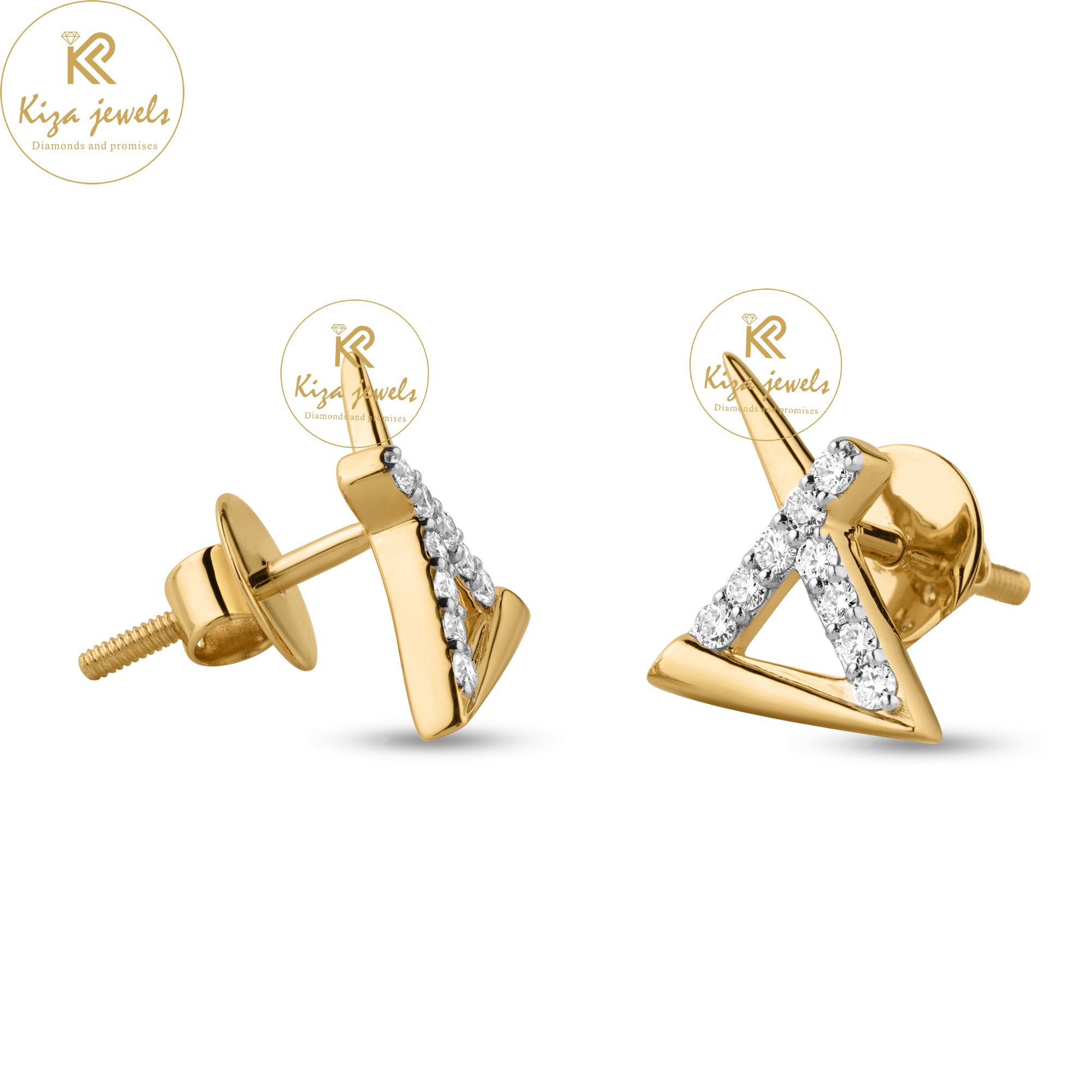 0.216 TDW Round Cut Diamond Stud Earring