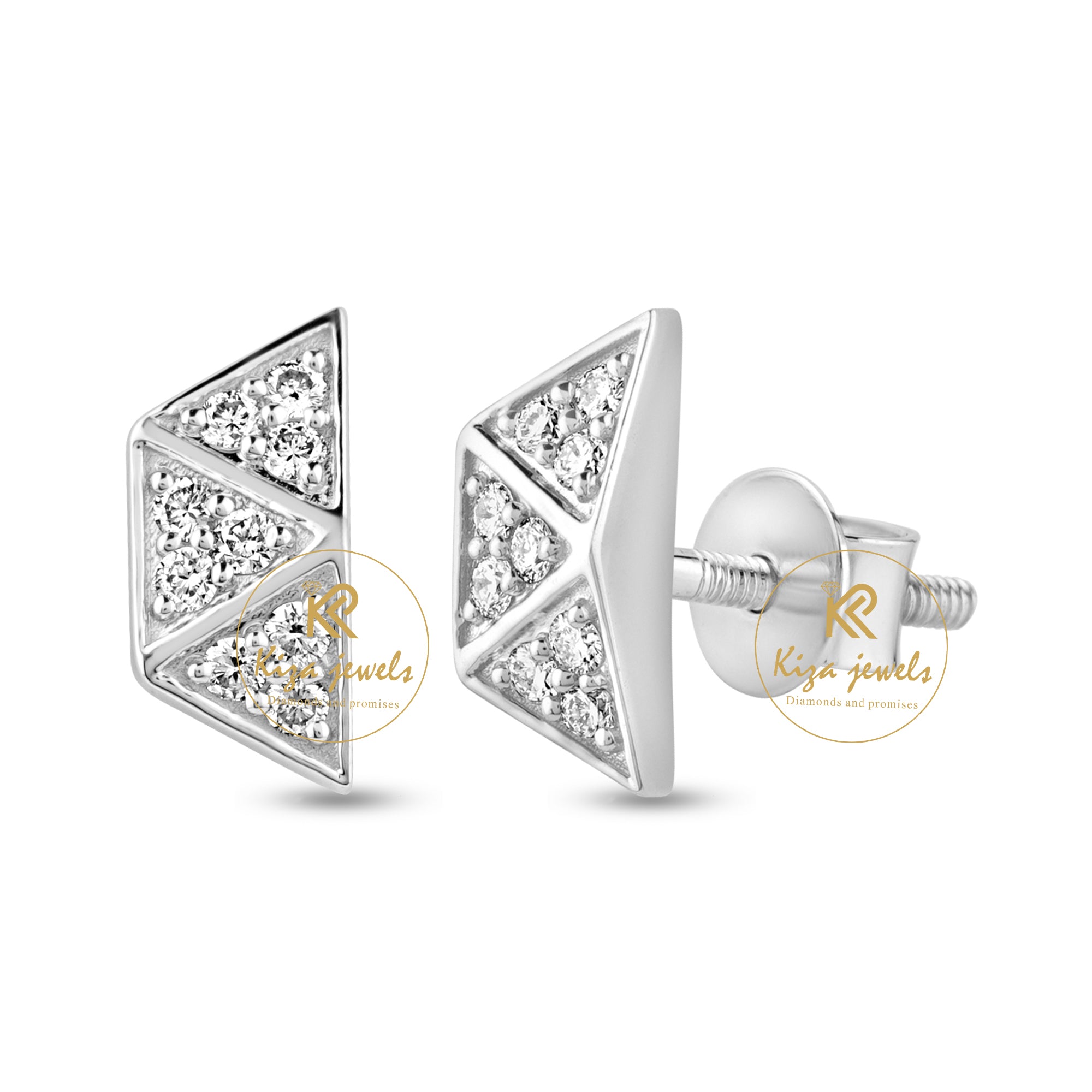 0.216 TDW Round Cut Diamond Stud Earring