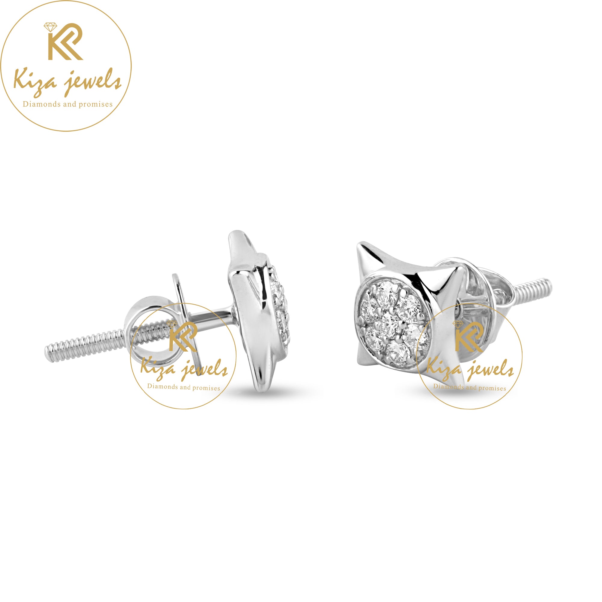 0.196 TDW Round Cut Diamond Stud Earring