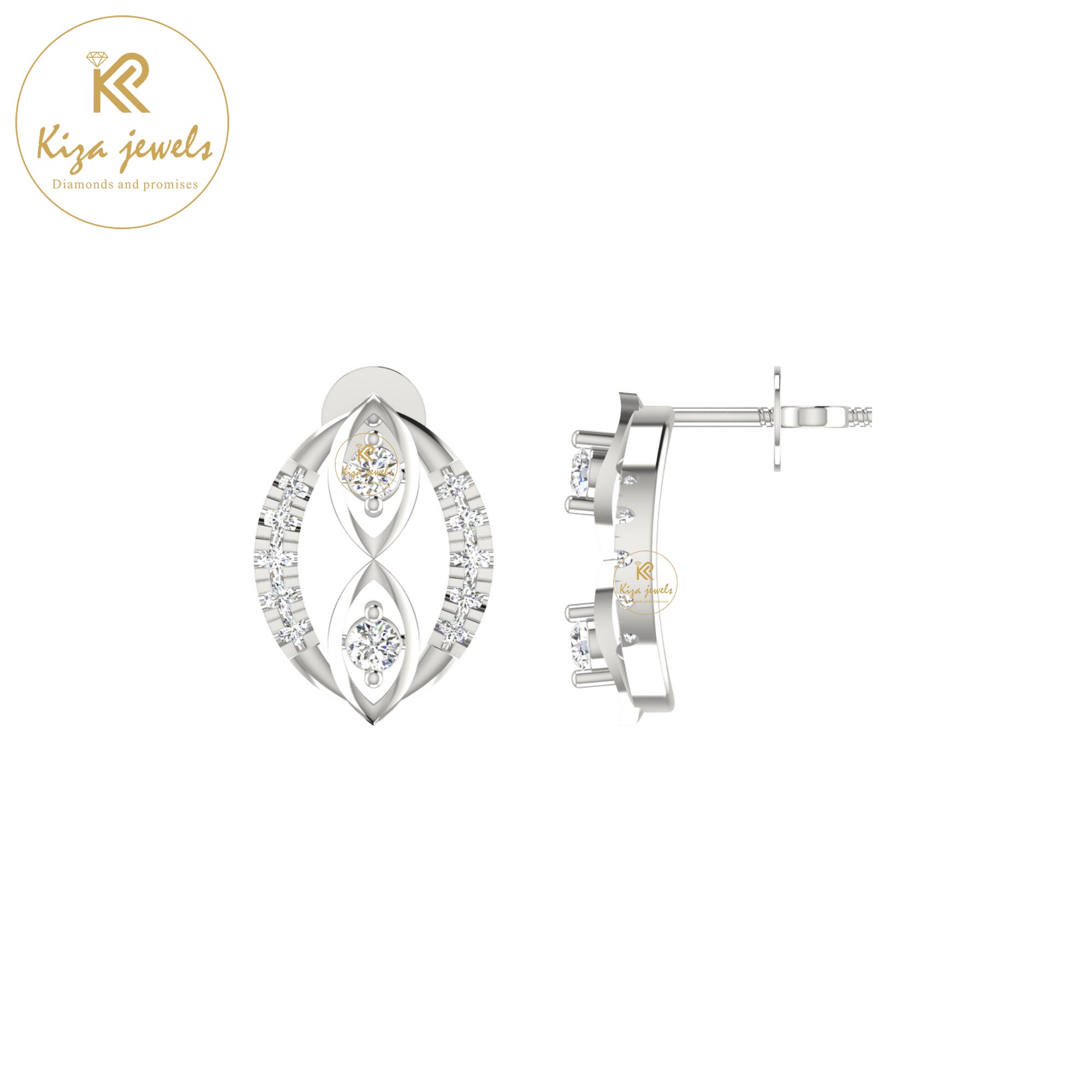 0.17 TDW Round Cut Diamond Women's Stud Earring