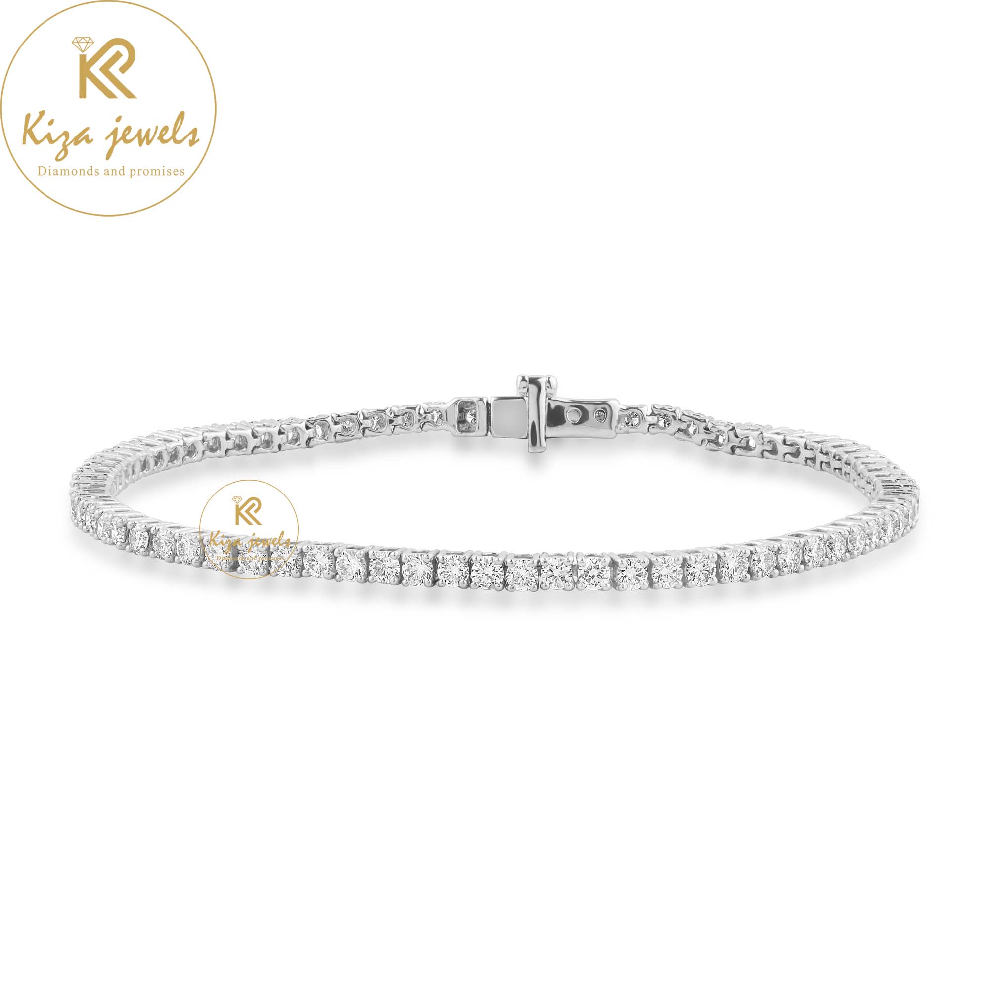 4.41 TDW Round Cut Diamond Tennis Bracelet