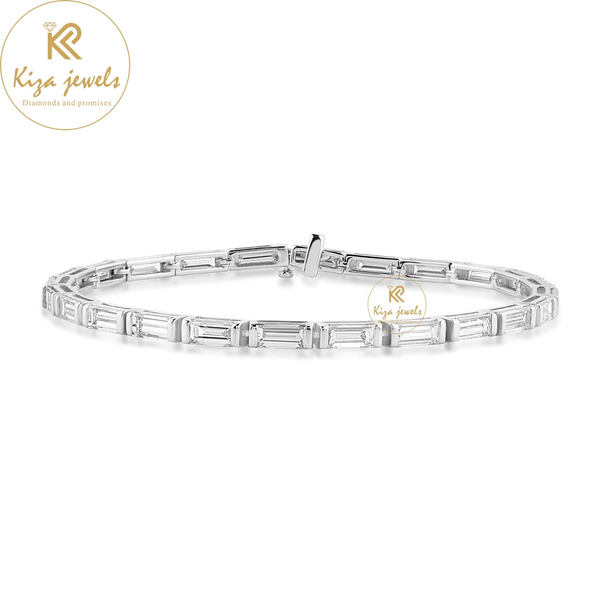 7.77 TDW Baguette Cut Diamond Tennis Bracelet