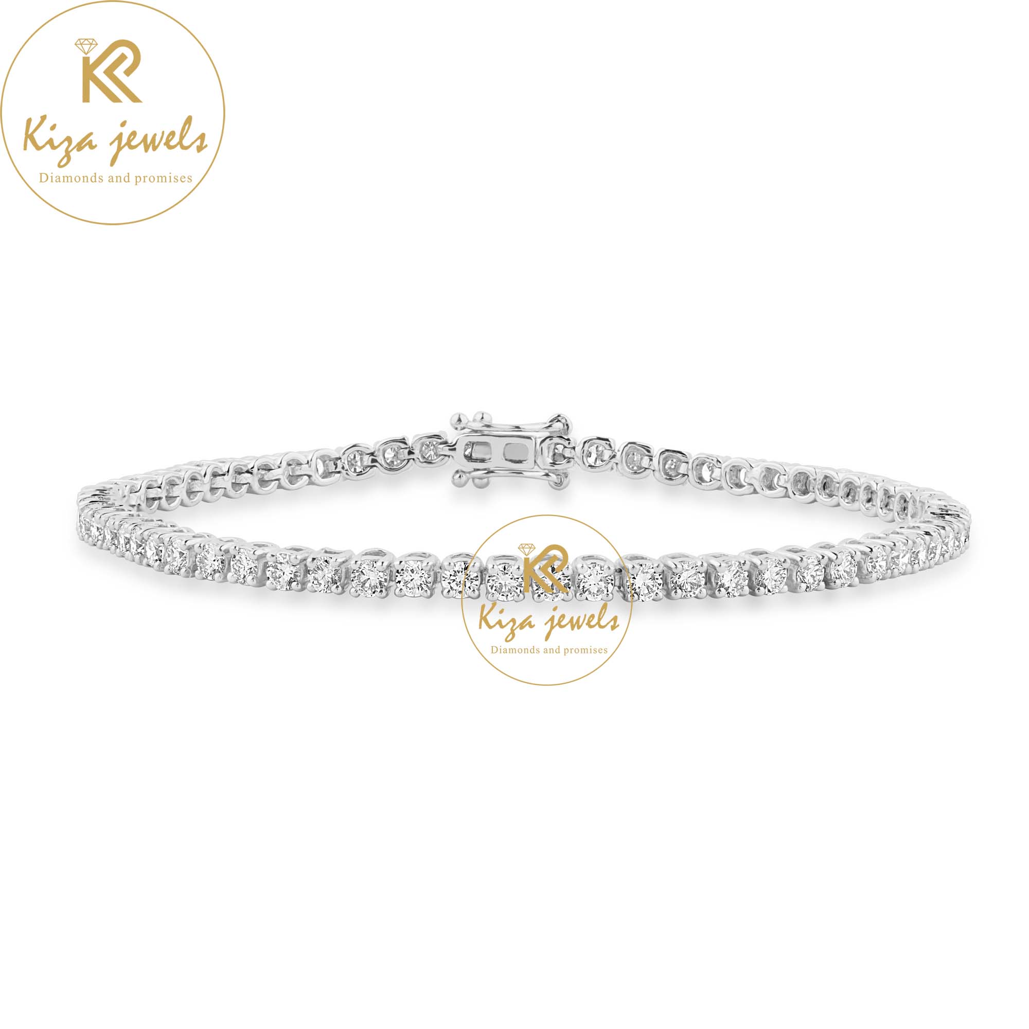 2.84 TDW Round Cut Diamond Tennis Bracelet