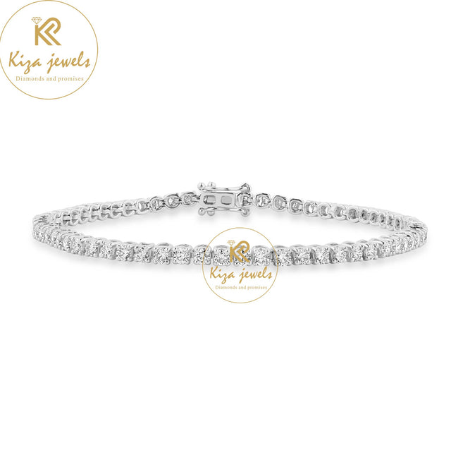 2.84 TDW Round Cut Diamond Tennis Bracelet