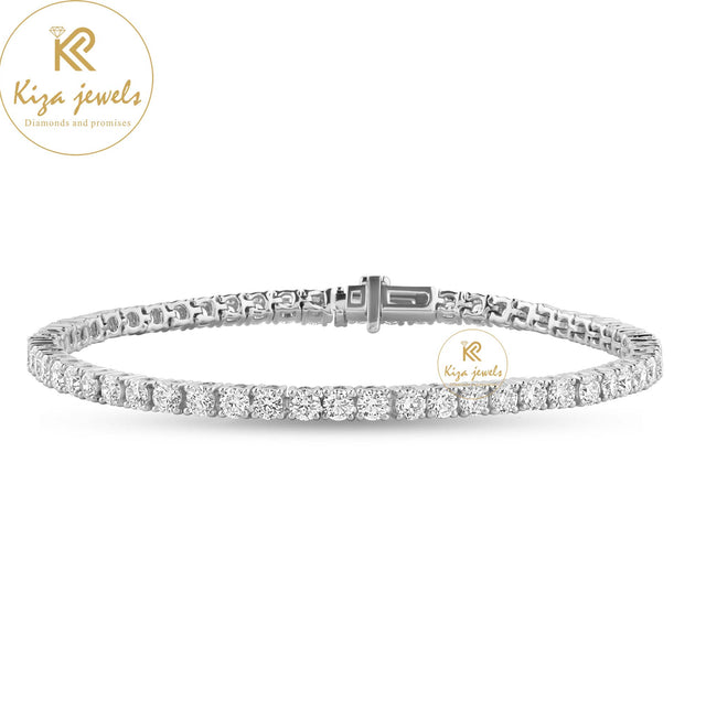 3.71 TDW Round Cut Diamond Tennis Bracelet