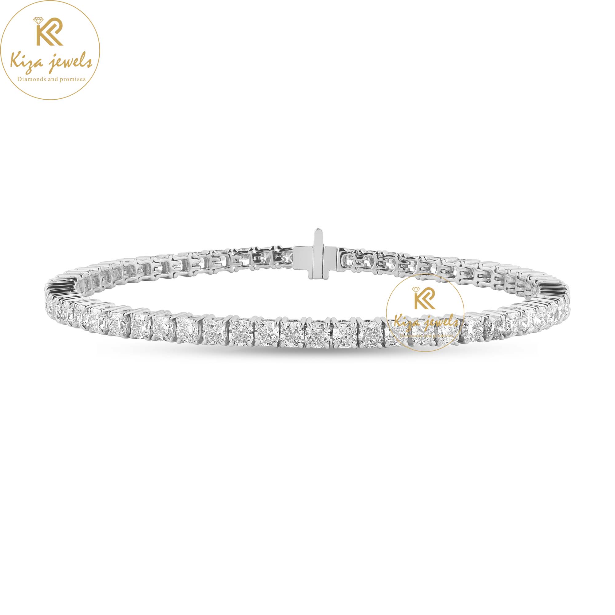 6.60 TDW Cushion Cut Diamond Tennis Bracelet