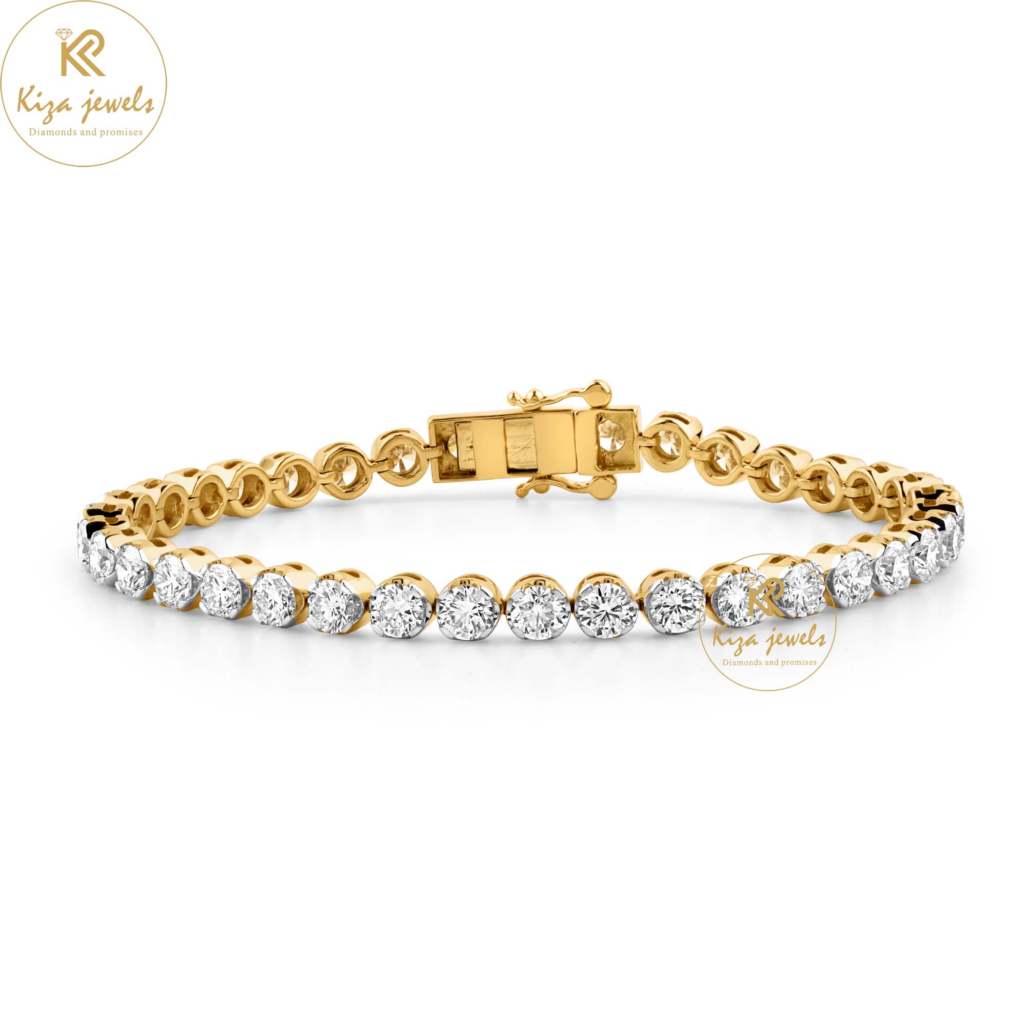 3.127 TDW Round Cut Diamond Tennis Bracelet