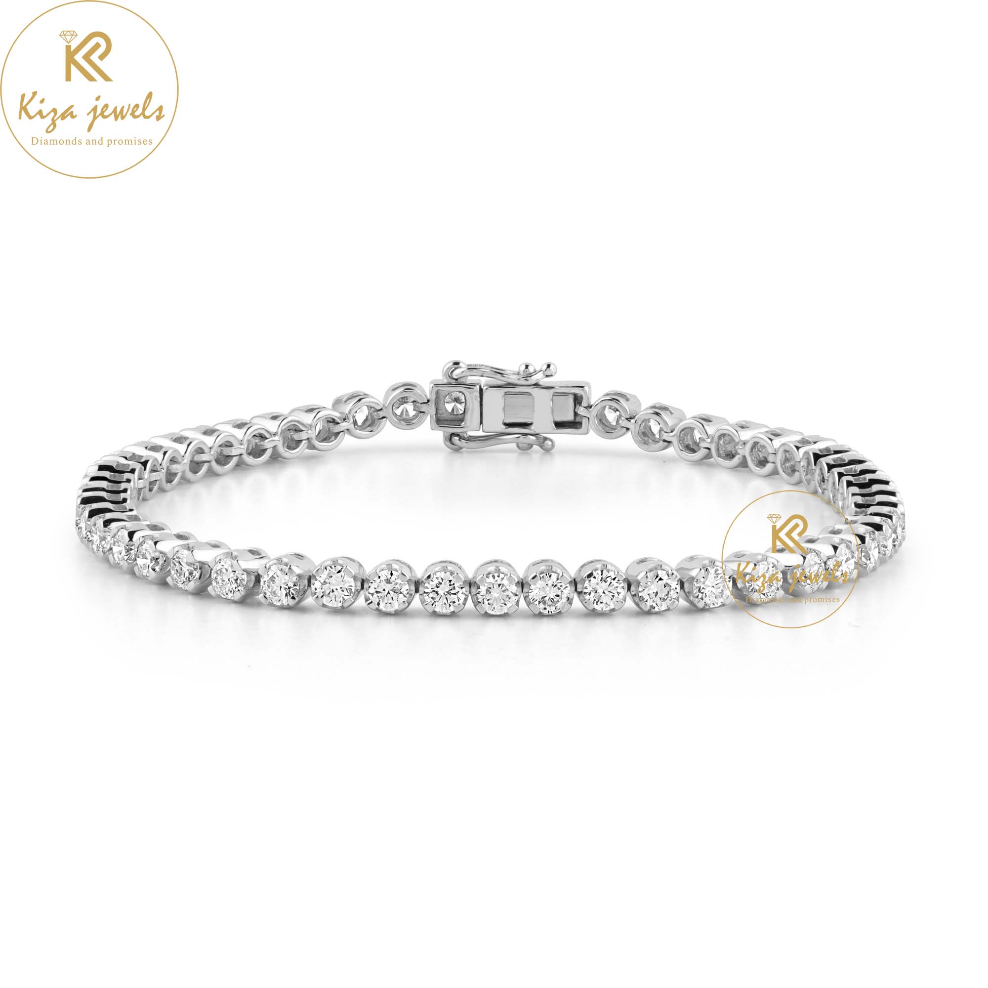 2.915 TDW Round Cut Diamond Tennis Bracelet