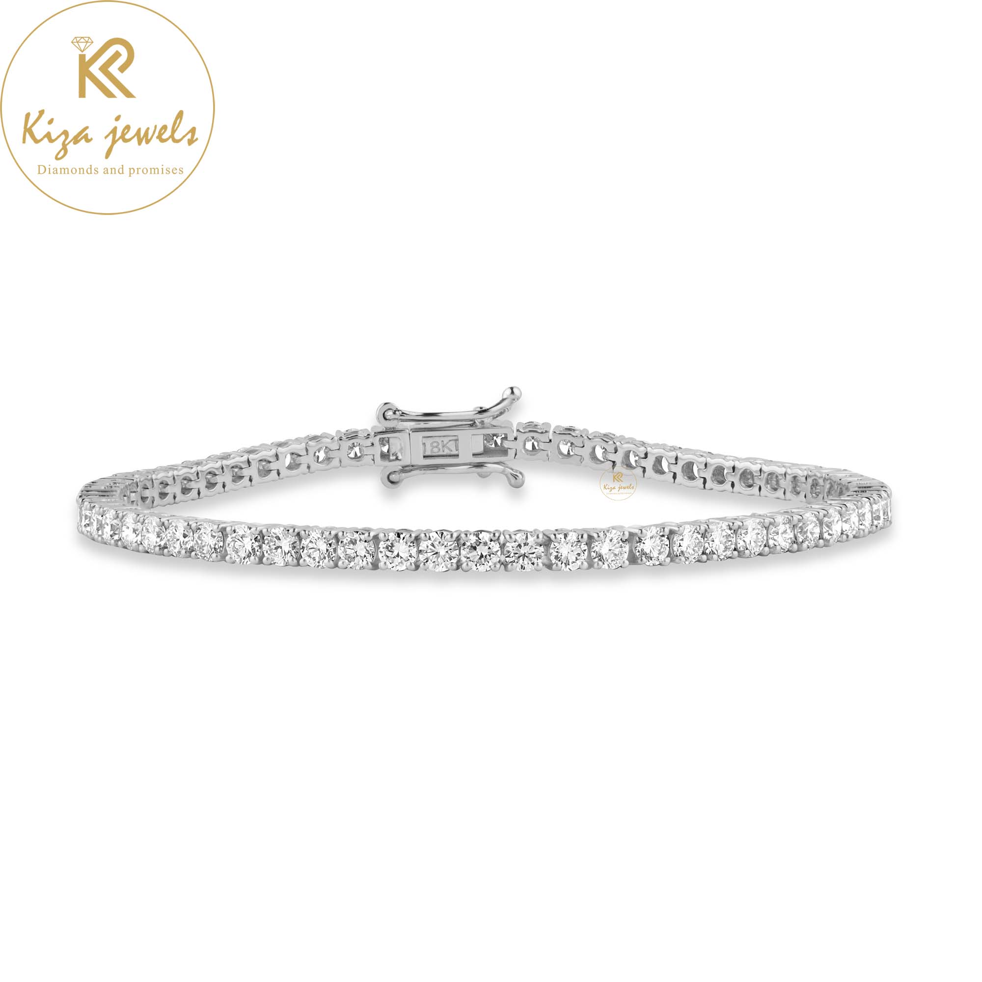 4.66 TDW Round Cut Diamond Tennis Bracelet