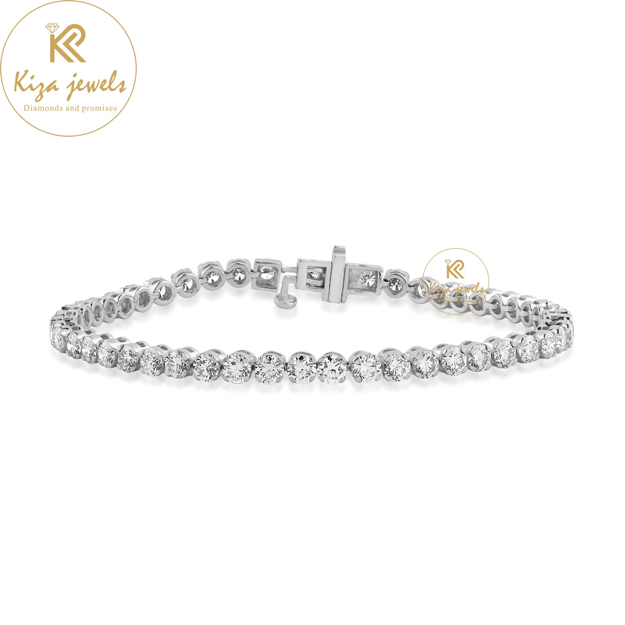 5.58 TDW Round Cut Diamond Tennis Bracelet