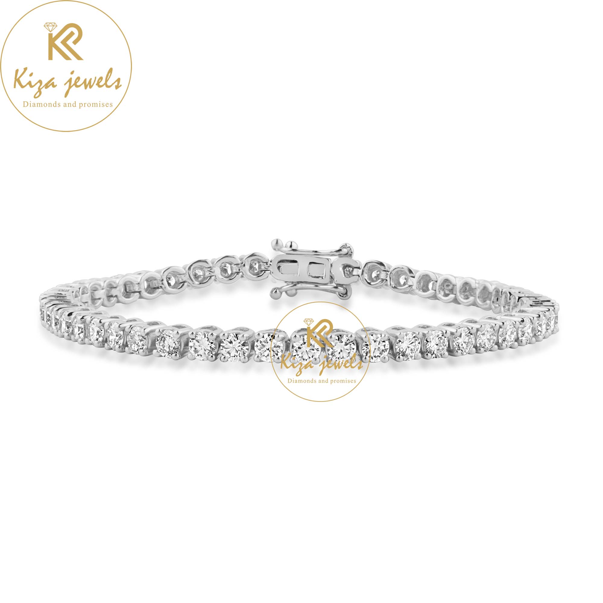 2.62 TDW Round Cut Diamond Tennis Bracelet