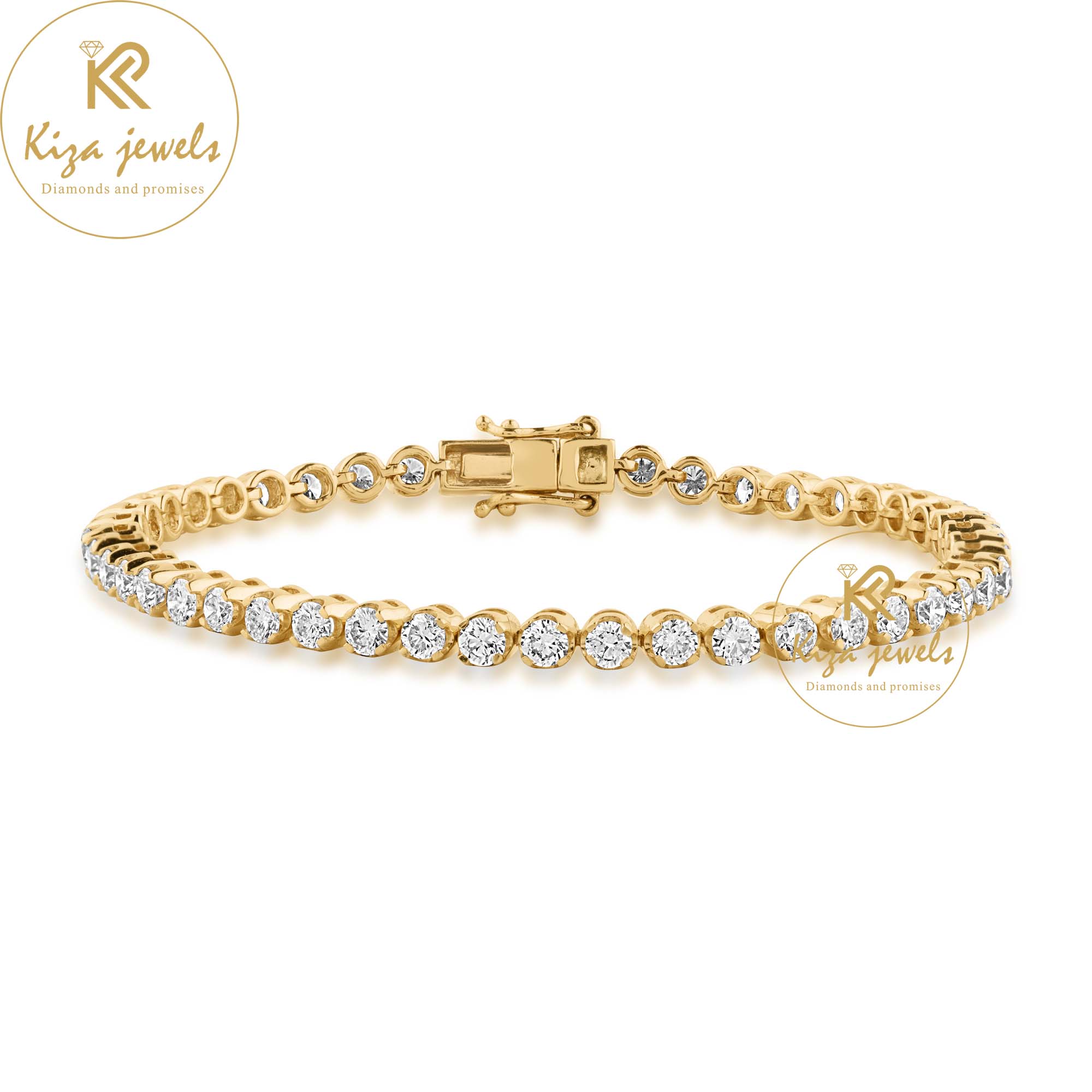 5.39 TDW Round Cut Diamond Tennis Bracelet