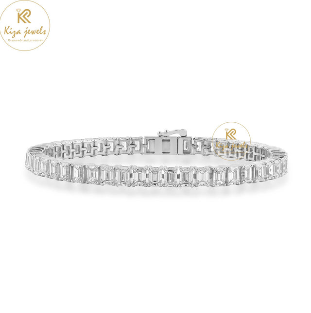 7.59 TDW Emerald Cut Diamond Tennis Bracelet