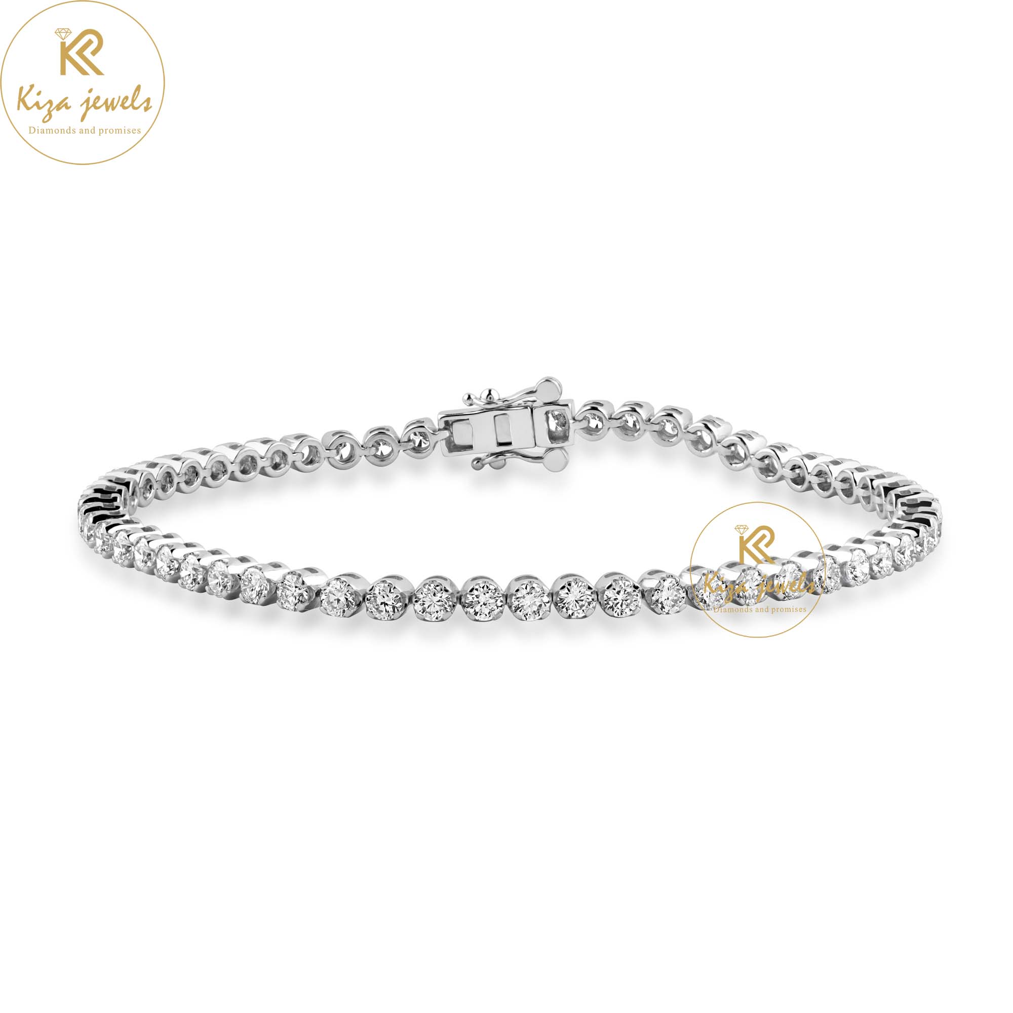 1.90 TDW Round Cut Diamond Tennis Bracelet