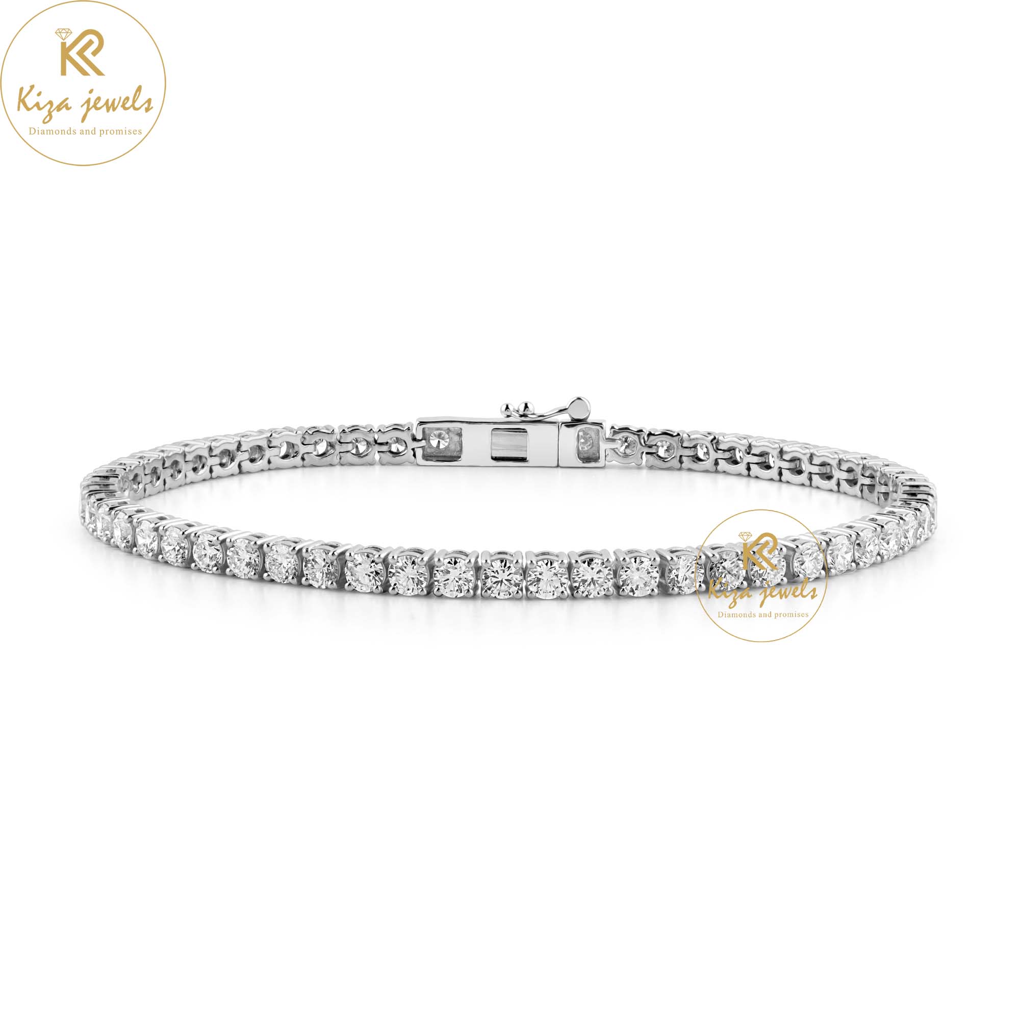 4.60 TDW Round Cut Diamond Tennis Bracelet