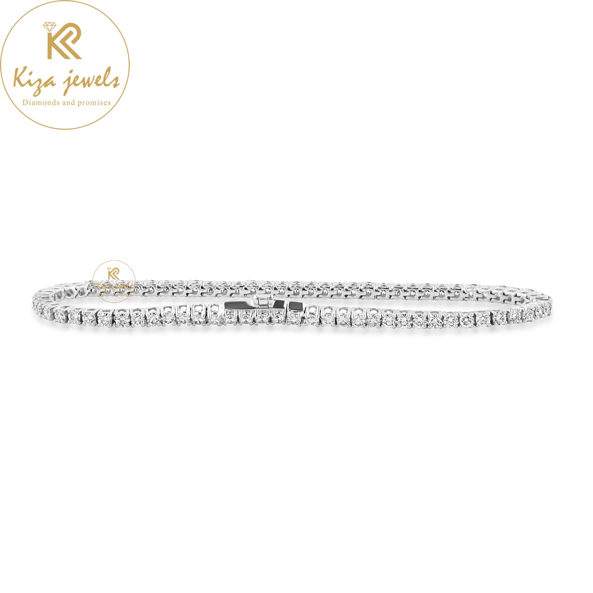 4.41 TDW Round Cut Diamond Tennis Bracelet