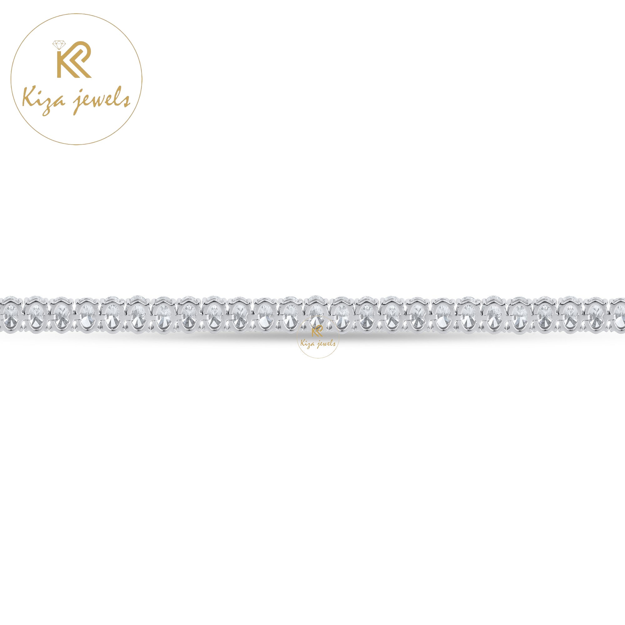 9.90 TDW Oval Cut Diamond Tennis Bracelet