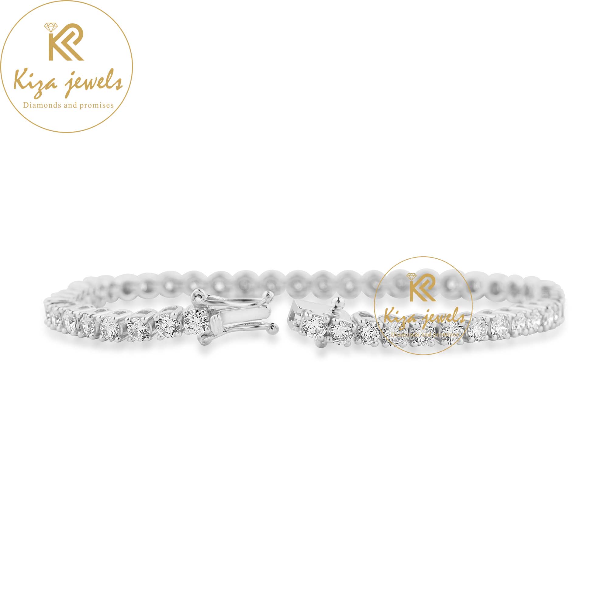 2.62 TDW Round Cut Diamond Tennis Bracelet