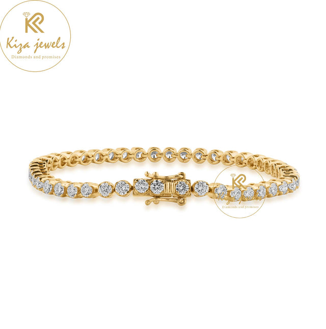 5.39 TDW Round Cut Diamond Tennis Bracelet