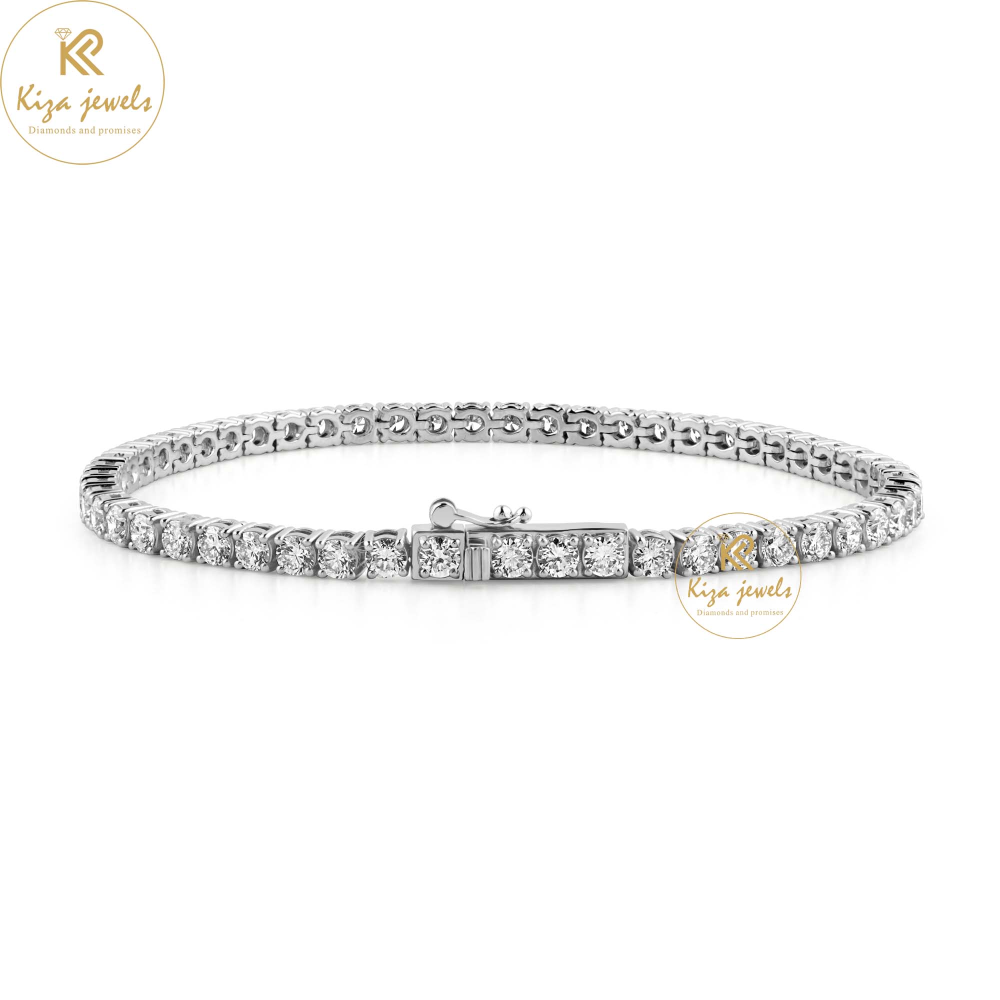 4.60 TDW Round Cut Diamond Tennis Bracelet