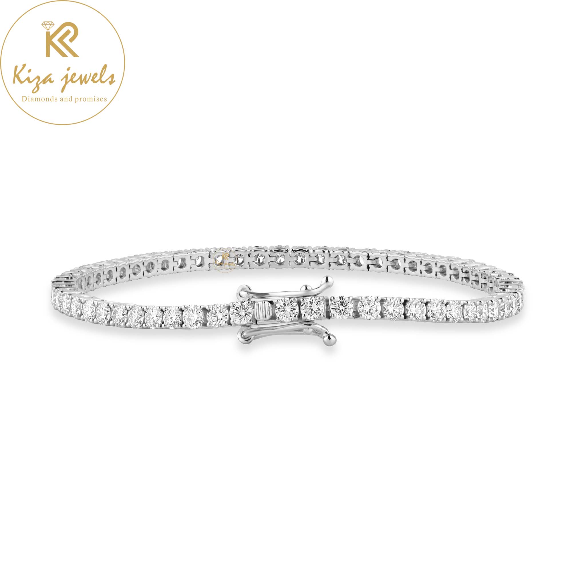 4.66 TDW Round Cut Diamond Tennis Bracelet