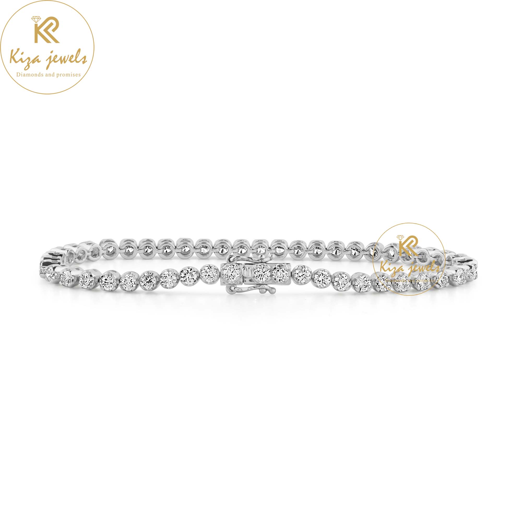 2.915 TDW Round Cut Diamond Tennis Bracelet