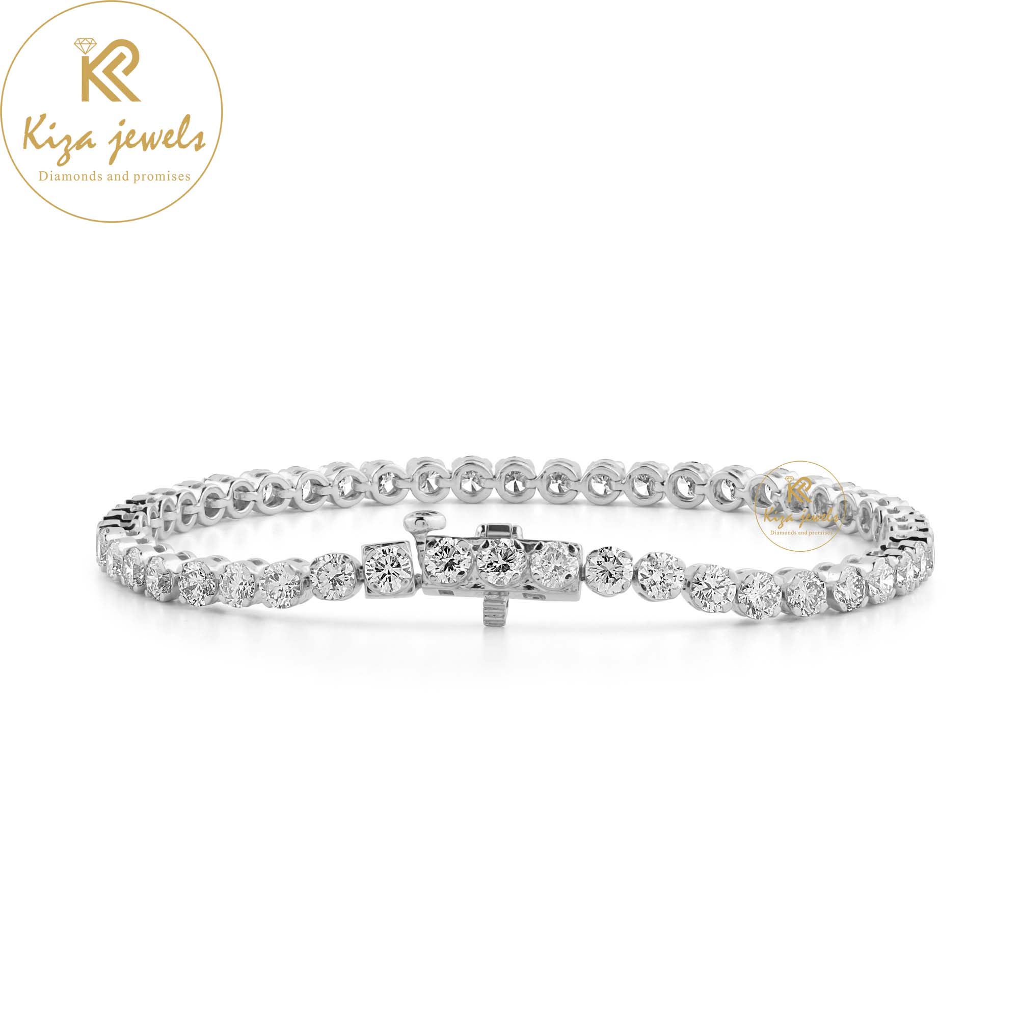 5.58 TDW Round Cut Diamond Tennis Bracelet