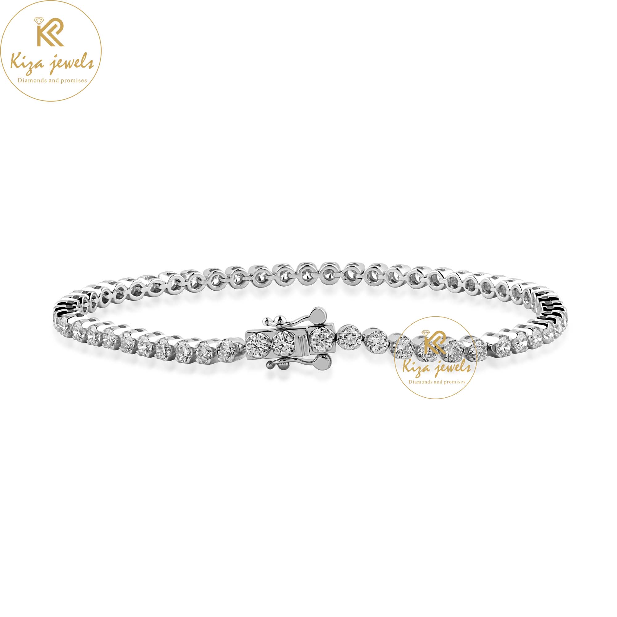 1.90 TDW Round Cut Diamond Tennis Bracelet