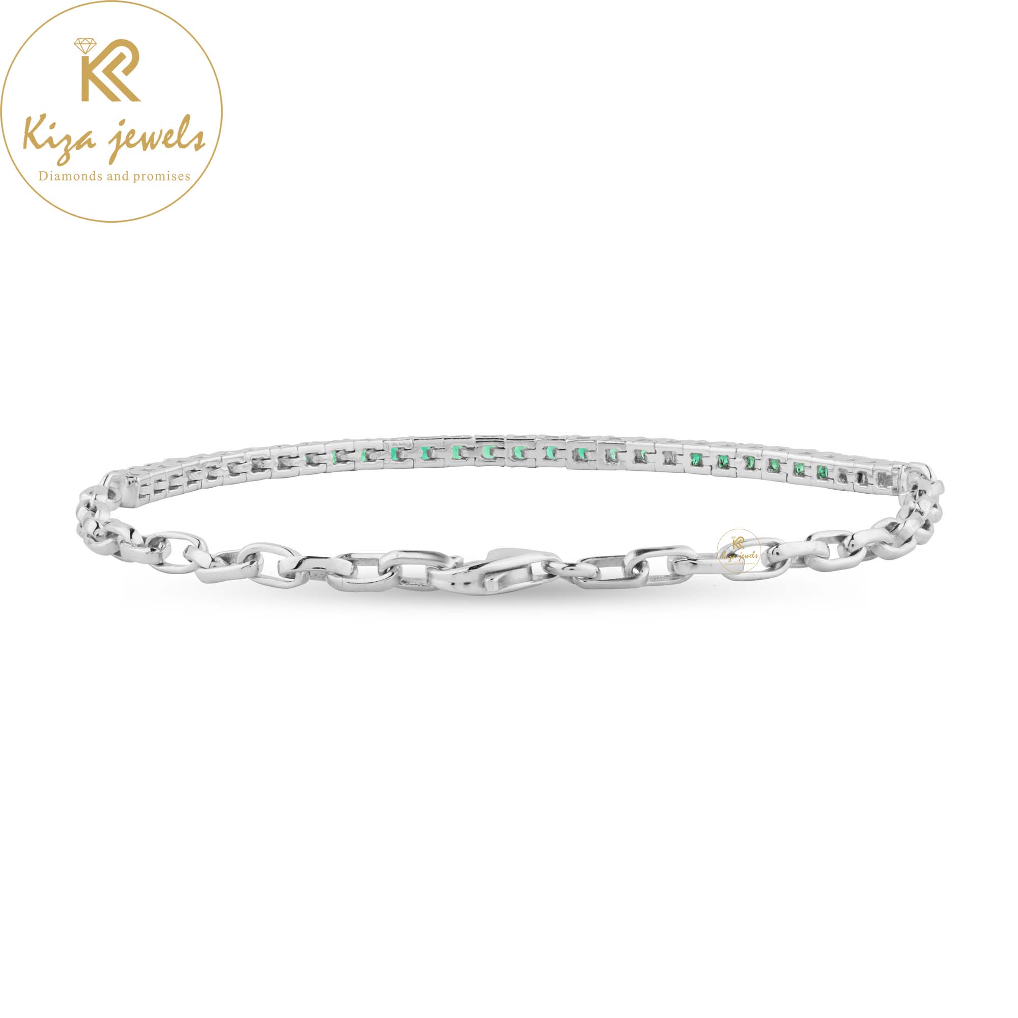 0.90 TDW F.G. Round Gemstone Gemstone Tennis Bracelet