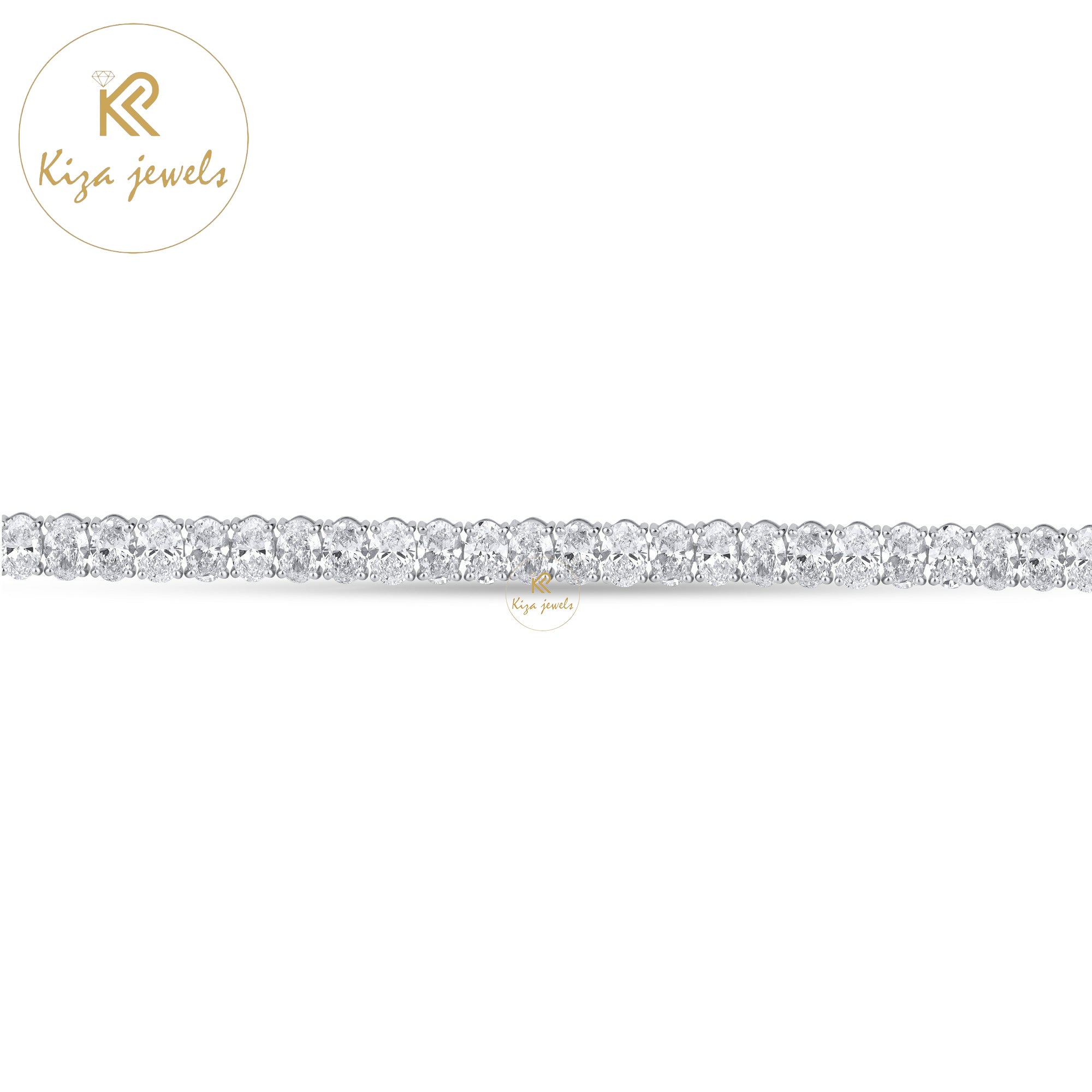 9.90 TDW Oval Cut Diamond Tennis Bracelet