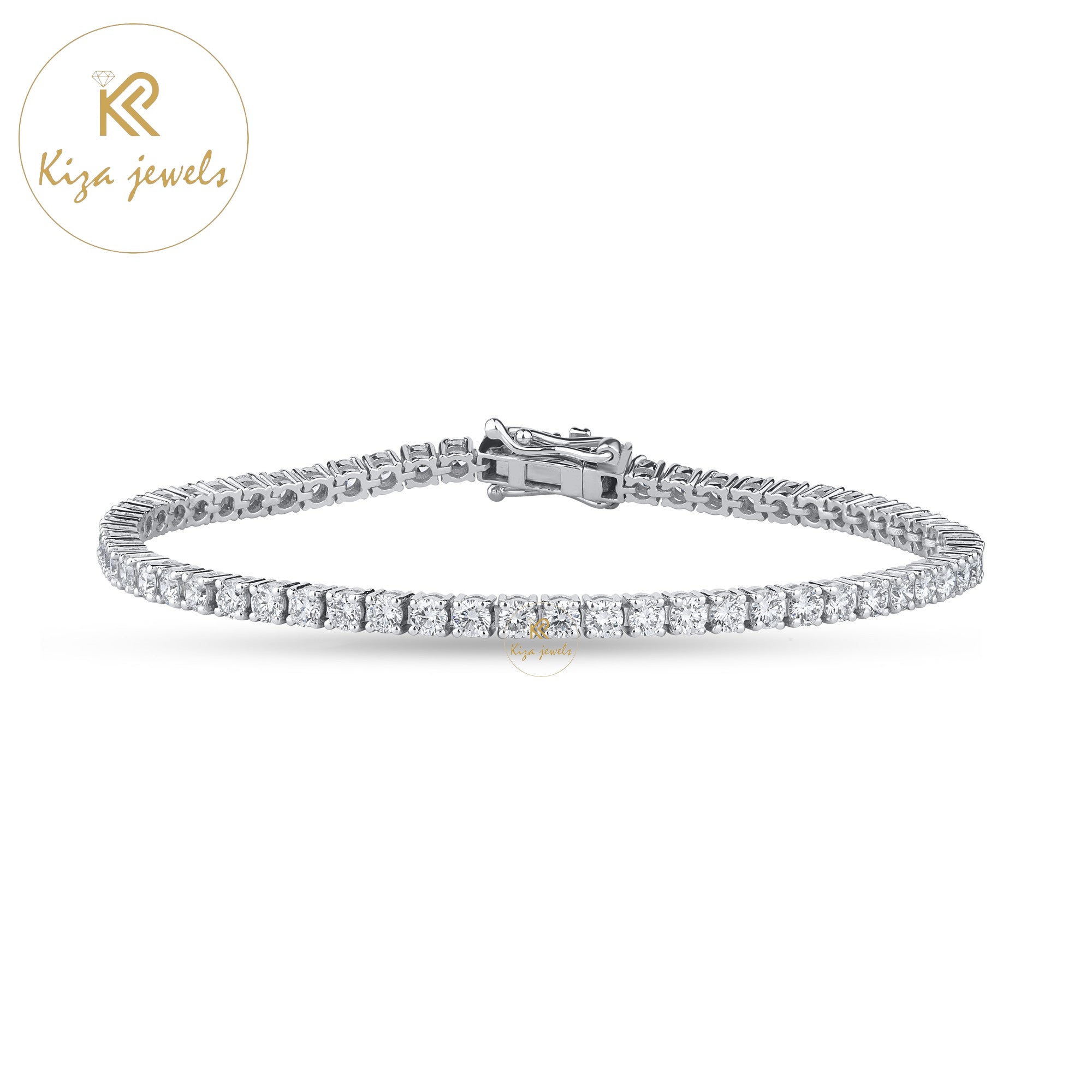 6.32 TDW Round Cut Diamond Tennis Bracelet